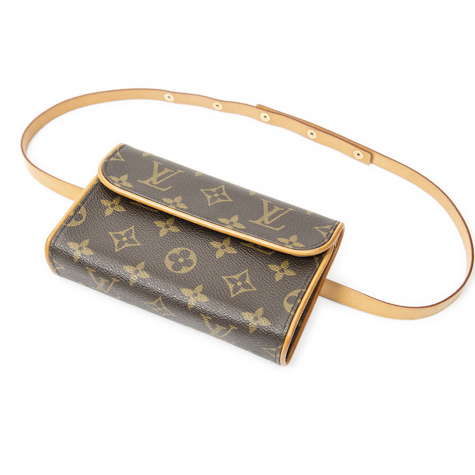 [中古] LOUIS VUITTON ルイヴィトンポシェット フロランティーヌ茶色モノグラムキャンバスA｜BrandCo Paris - Japan
