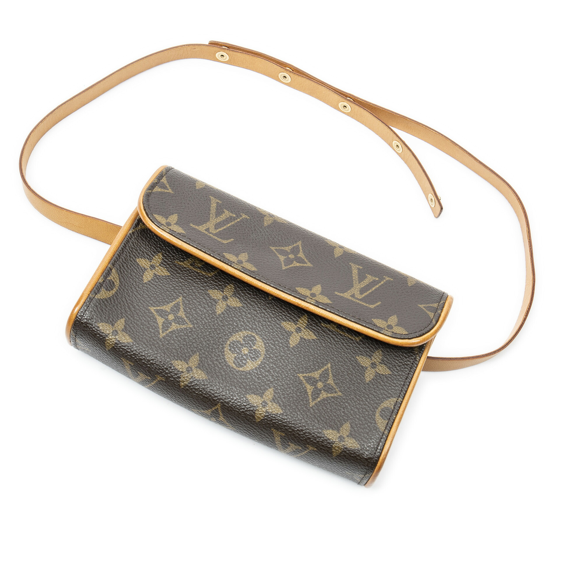 [中古] LOUIS VUITTON ルイヴィトンポシェット フロランティーヌ茶色モノグラムキャンバスA｜BrandCo Paris - Japan