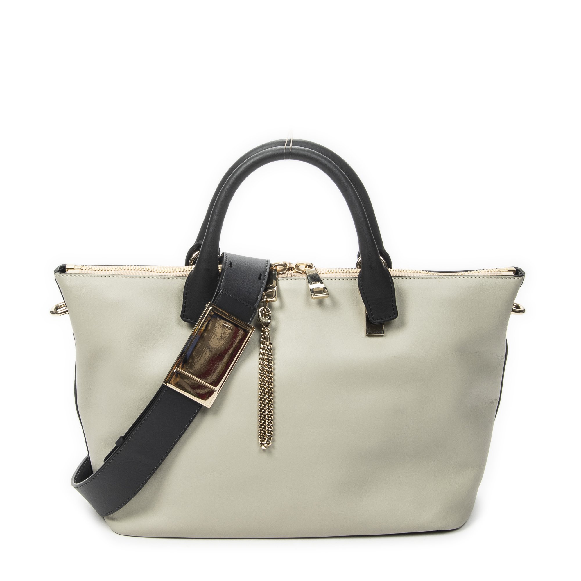 [中古] CHLOE クロエミディアム ハスラー トート黒、アイボリースムースカーフスキンレザーA｜BrandCo Paris - Japan