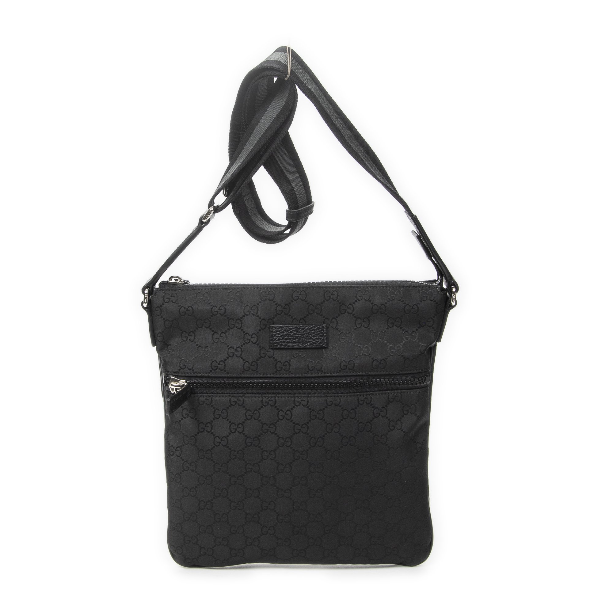 [中古] GUCCI グッチSmall Front Zip Messenger黒GGナイロンキャンバスA｜BrandCo Paris - Japan