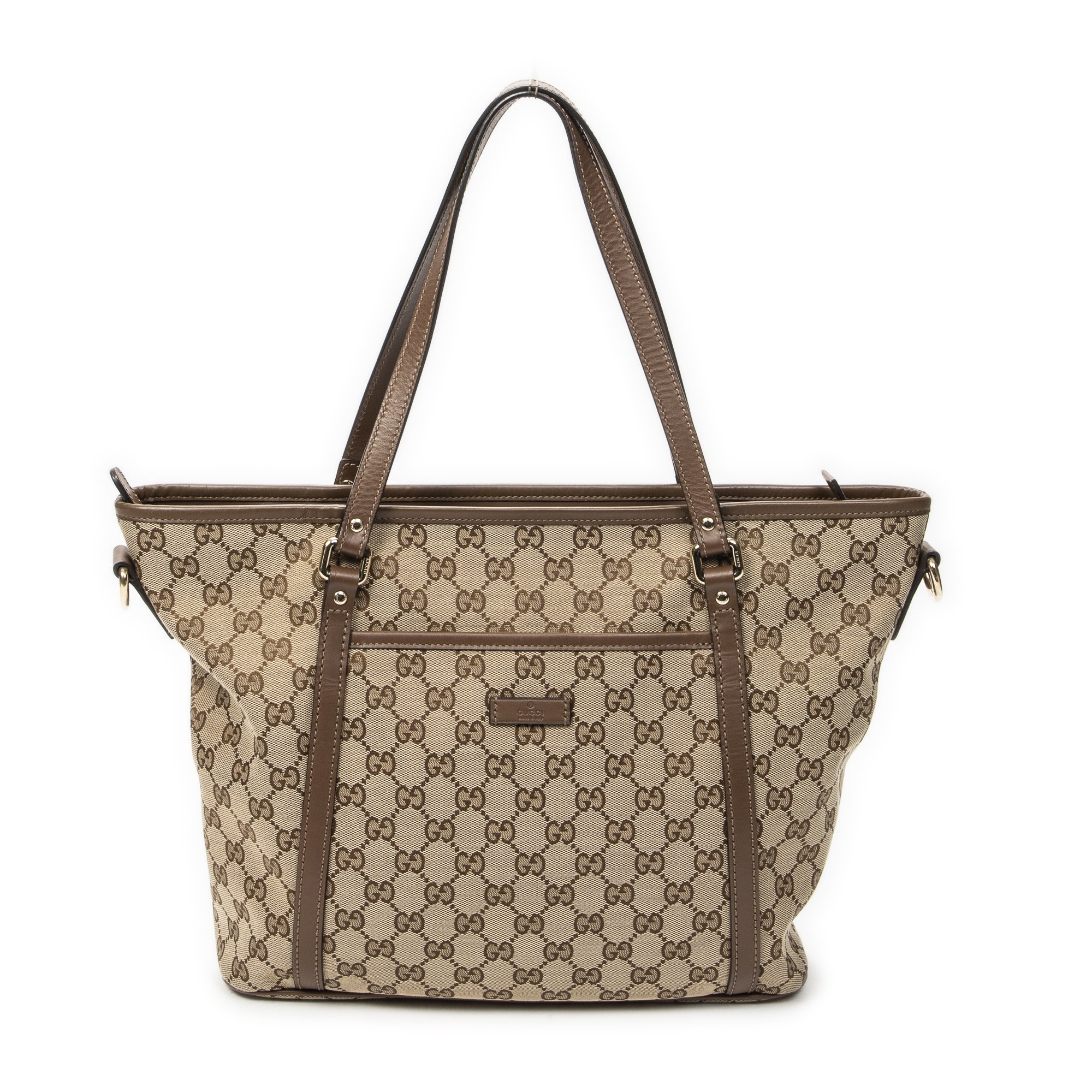 [中古] GUCCI グッチジップショッピングトートブラウン/ベージュGGキャンバスA｜BrandCo Paris - Japan