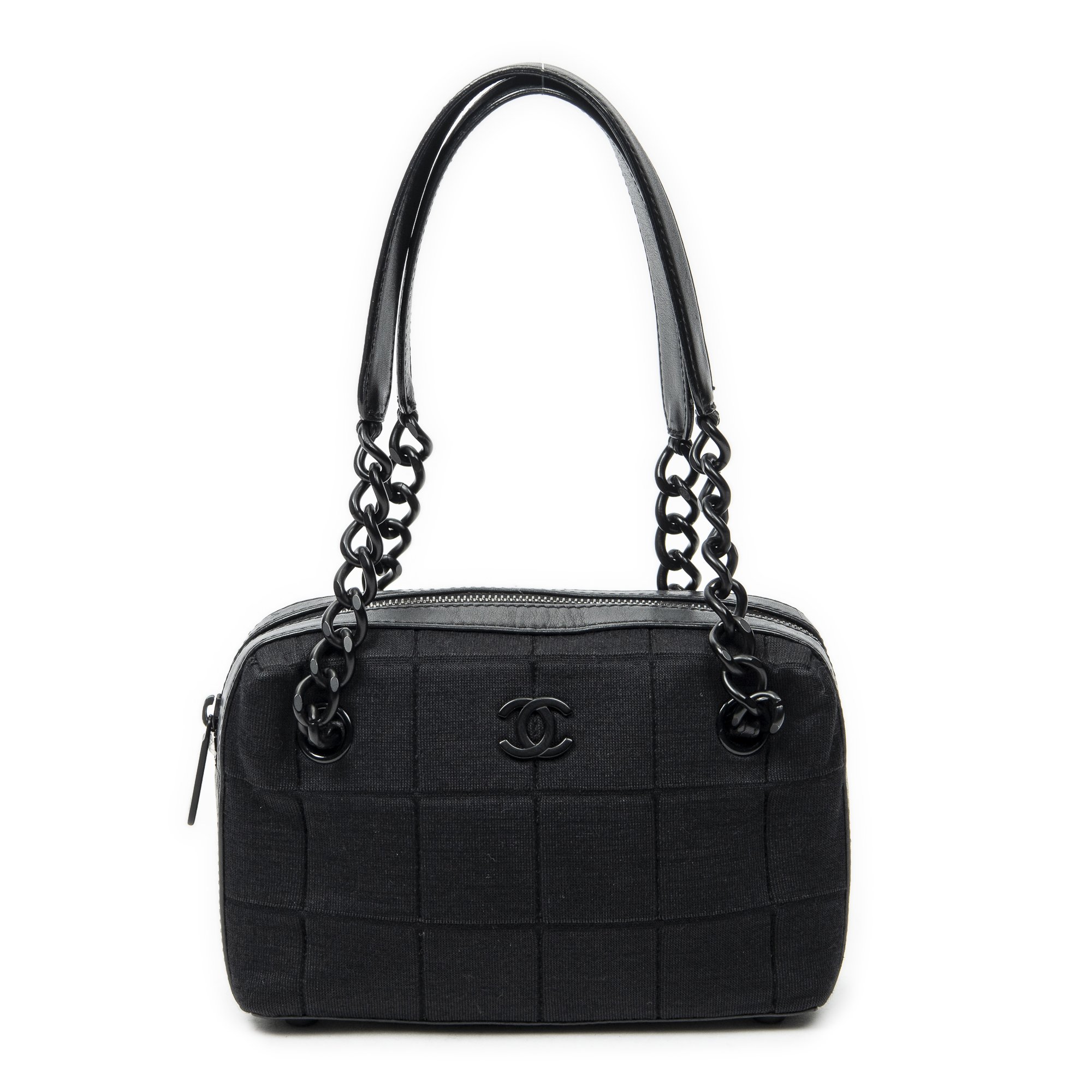 [中古] CHANEL シャネルCC チョコバー チェーン シャルダーバッグ黒ジャージーキャンバスA｜BrandCo Paris - Japan