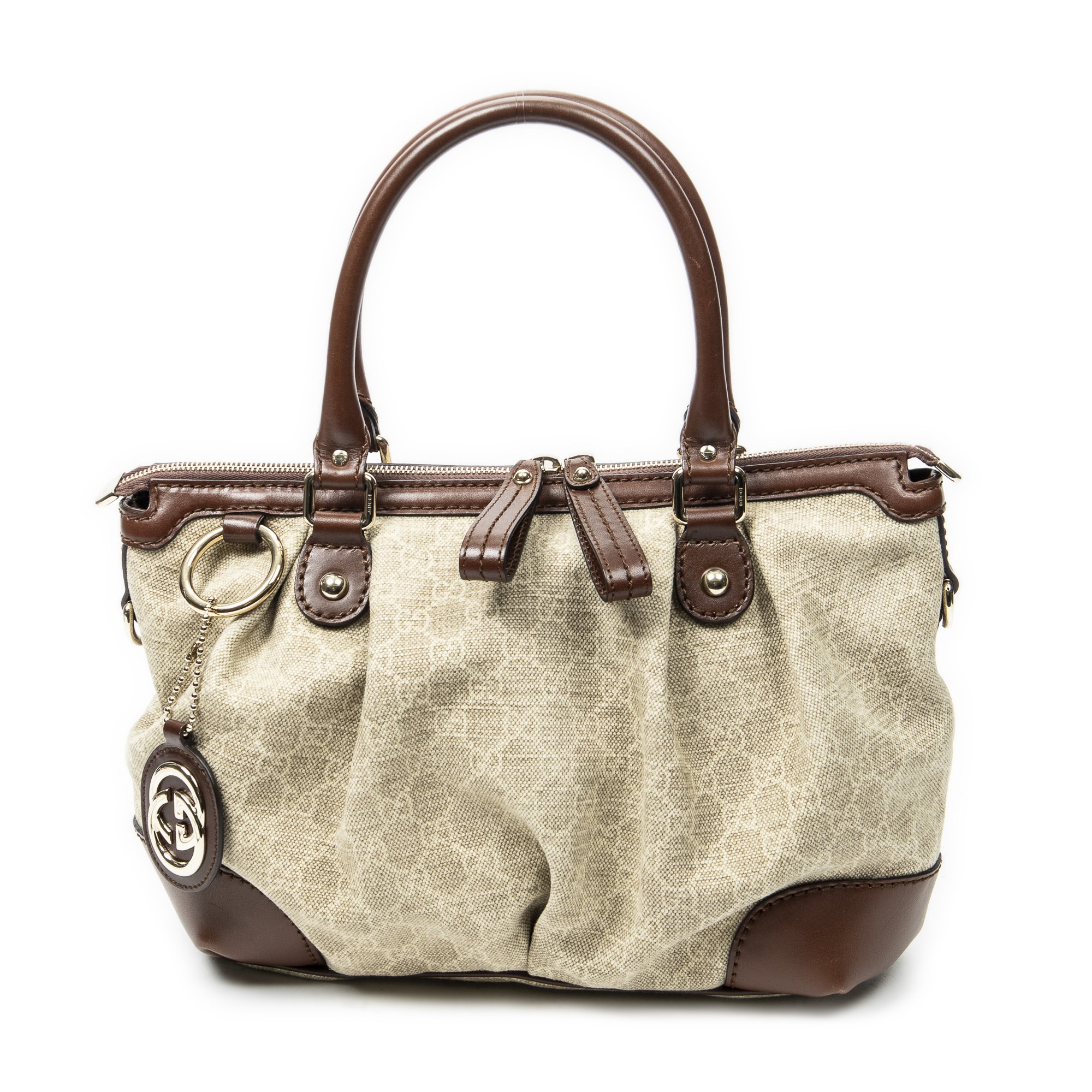 [中古] GUCCI グッチSukey Top Handleベージュ/ブラウンGGキャンバスA｜BrandCo Paris - Japan 52,020円