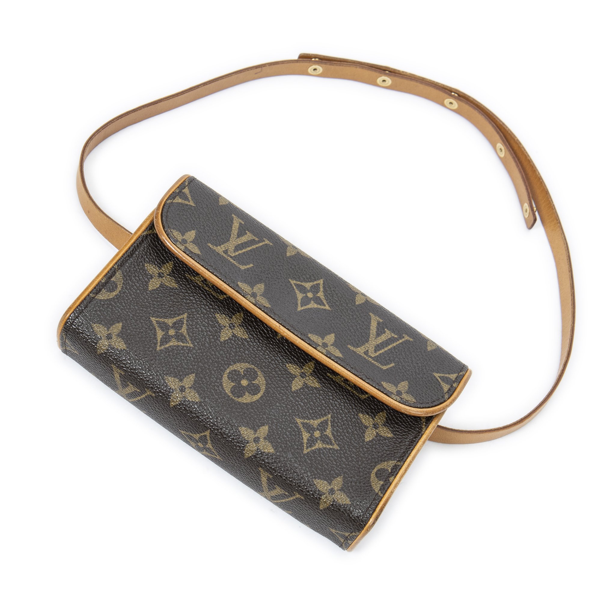 [中古] LOUIS VUITTON ルイヴィトンポシェット フロランティーヌ茶色モノグラムキャンバスAB｜BrandCo Paris - Japan 50,340円