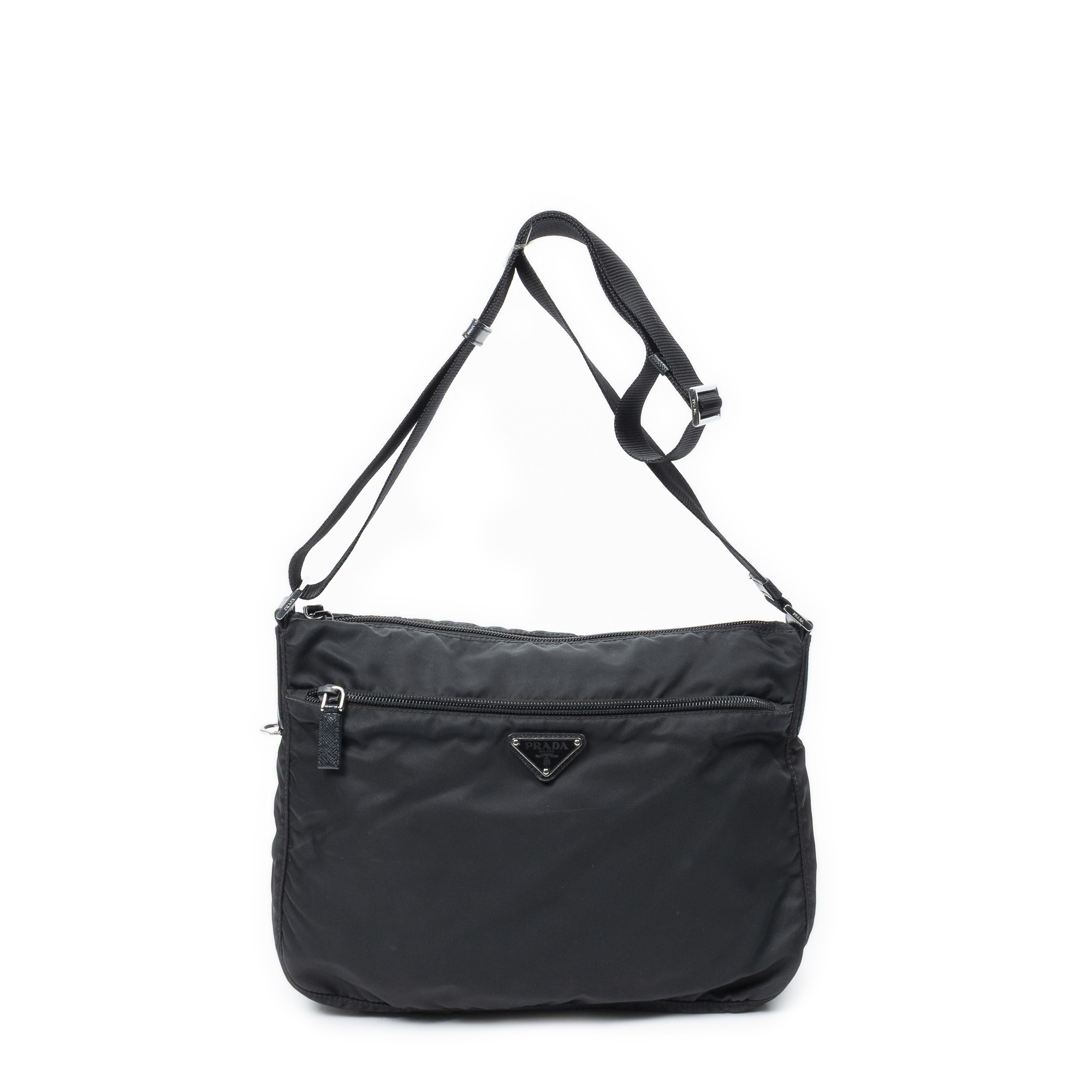 [中古] PRADA プラダジップクロスボディ黒ナイロンキャンバスAB｜BrandCo Paris - Japan