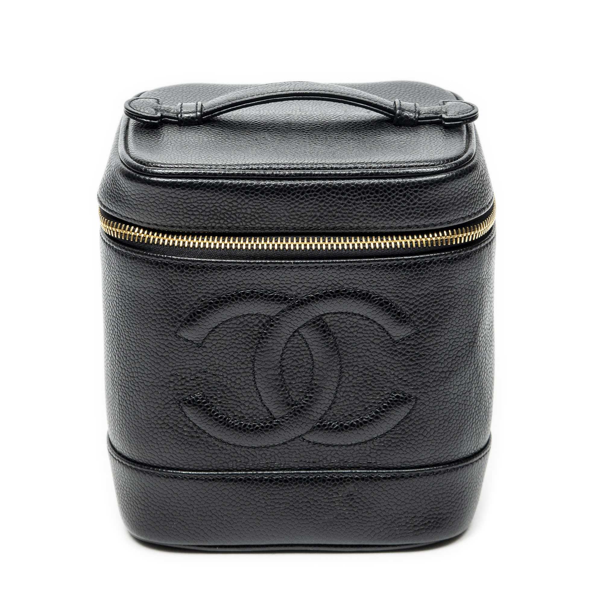 [中古] CHANEL シャネルタイムレストールバニティケース黒キャビアレザーA｜BrandCo Paris - Japan
