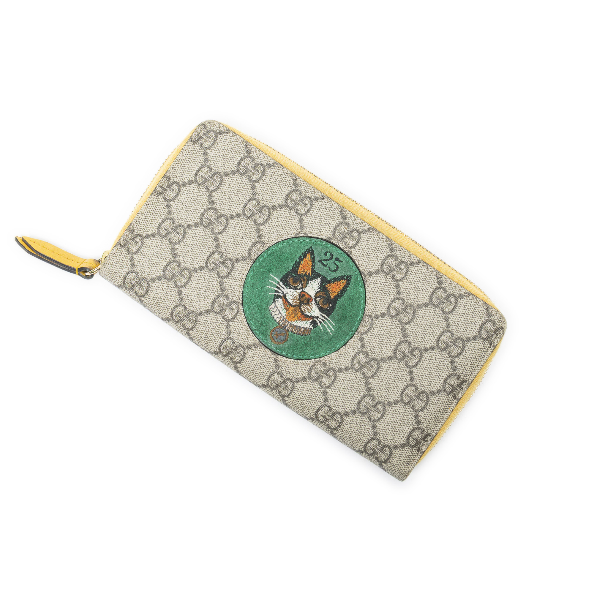[中古] GUCCI グッチジップアラウンドウォレットベージュ、黄色スプリームPVCキャンバスA｜BrandCo Paris - Japan
