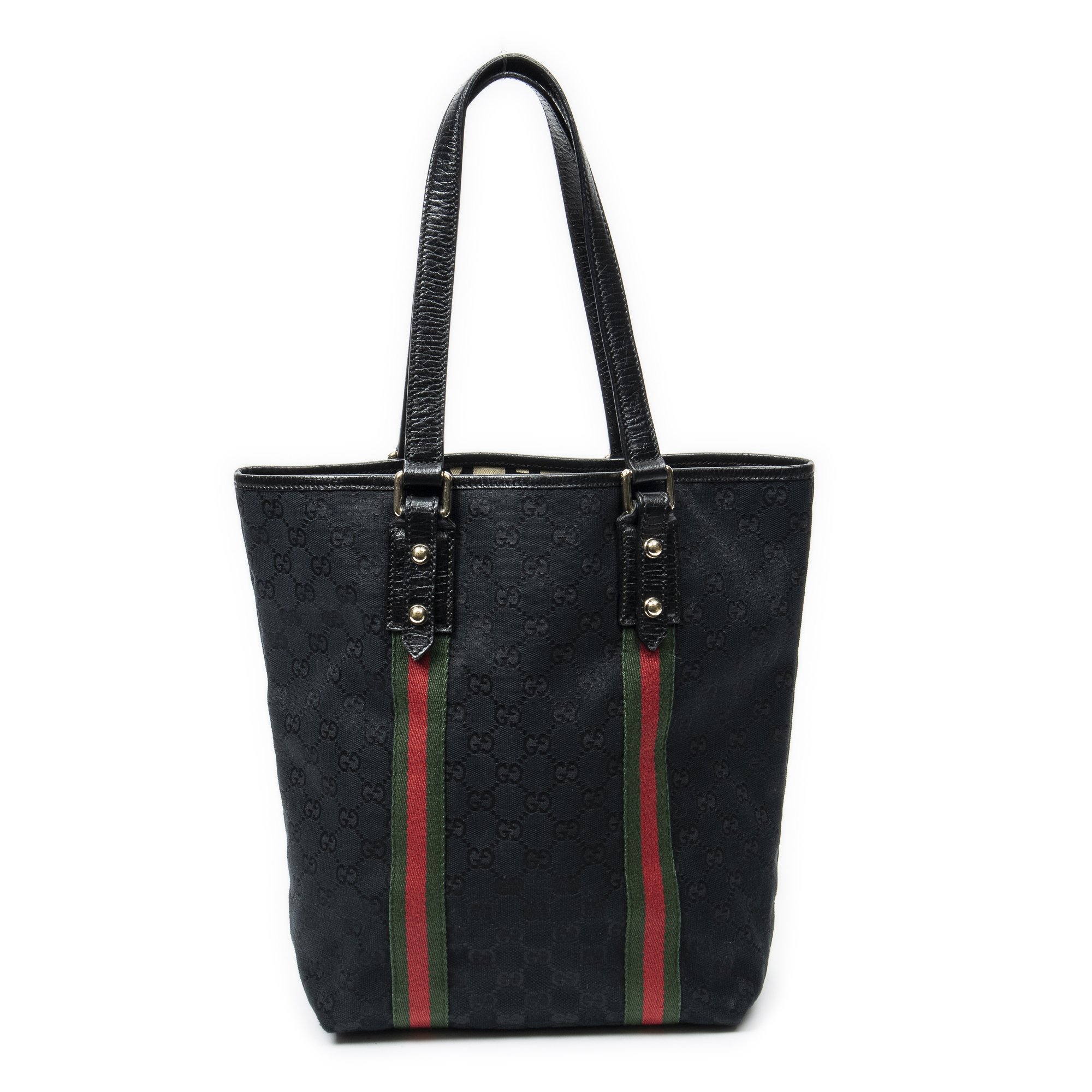 [中古] GUCCI グッチウェブバーティカルジョリクールトート黒GGキャンバスA｜BrandCo Paris - Japan