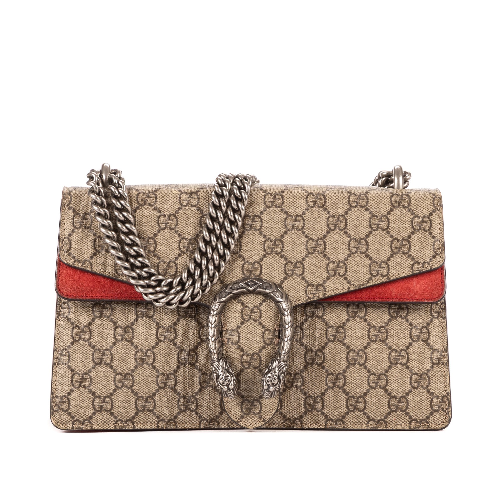 [中古] GUCCI グッチディオニュソスベージュ/レッドスプリームPVCキャンバス、スエードレザーA｜BrandCo Paris - Japan