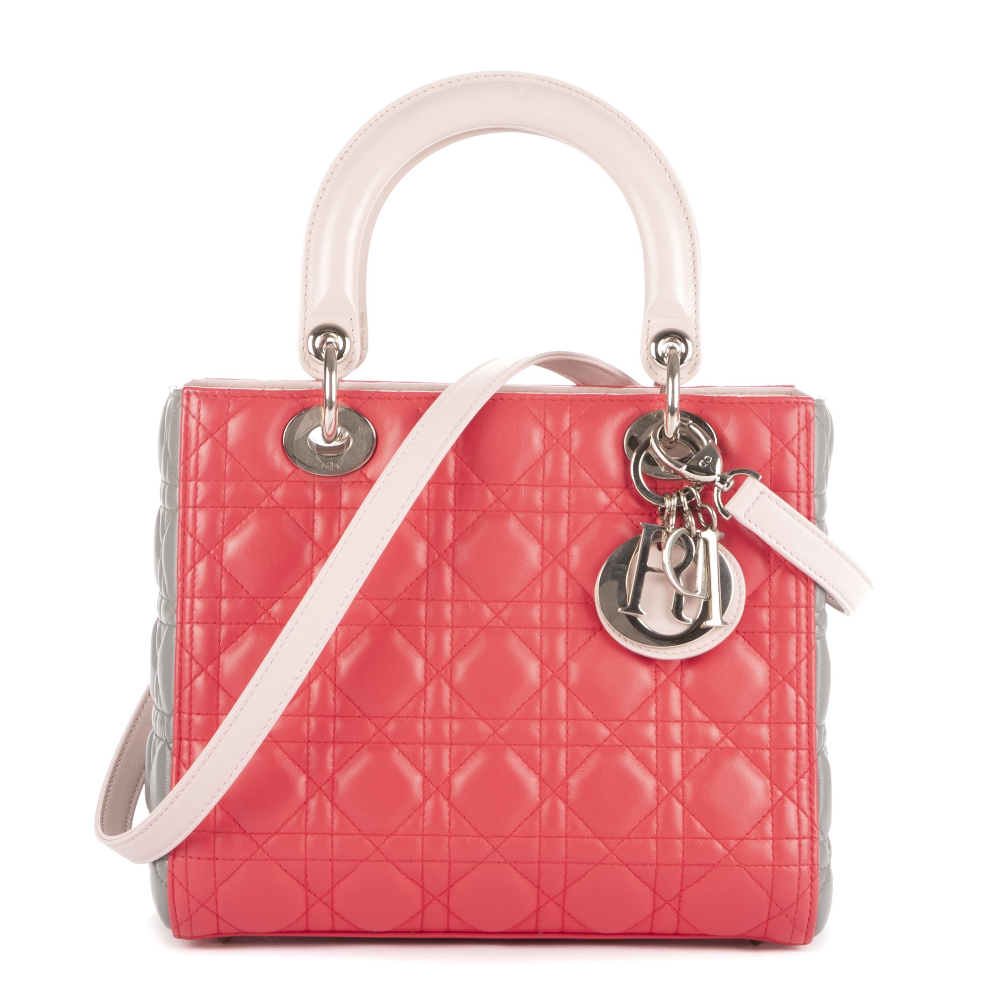 [中古] DIOR ディオールミディアム レディ ディオール ジップピンクカナージュカーフスキンA｜BrandCo Paris - Japan