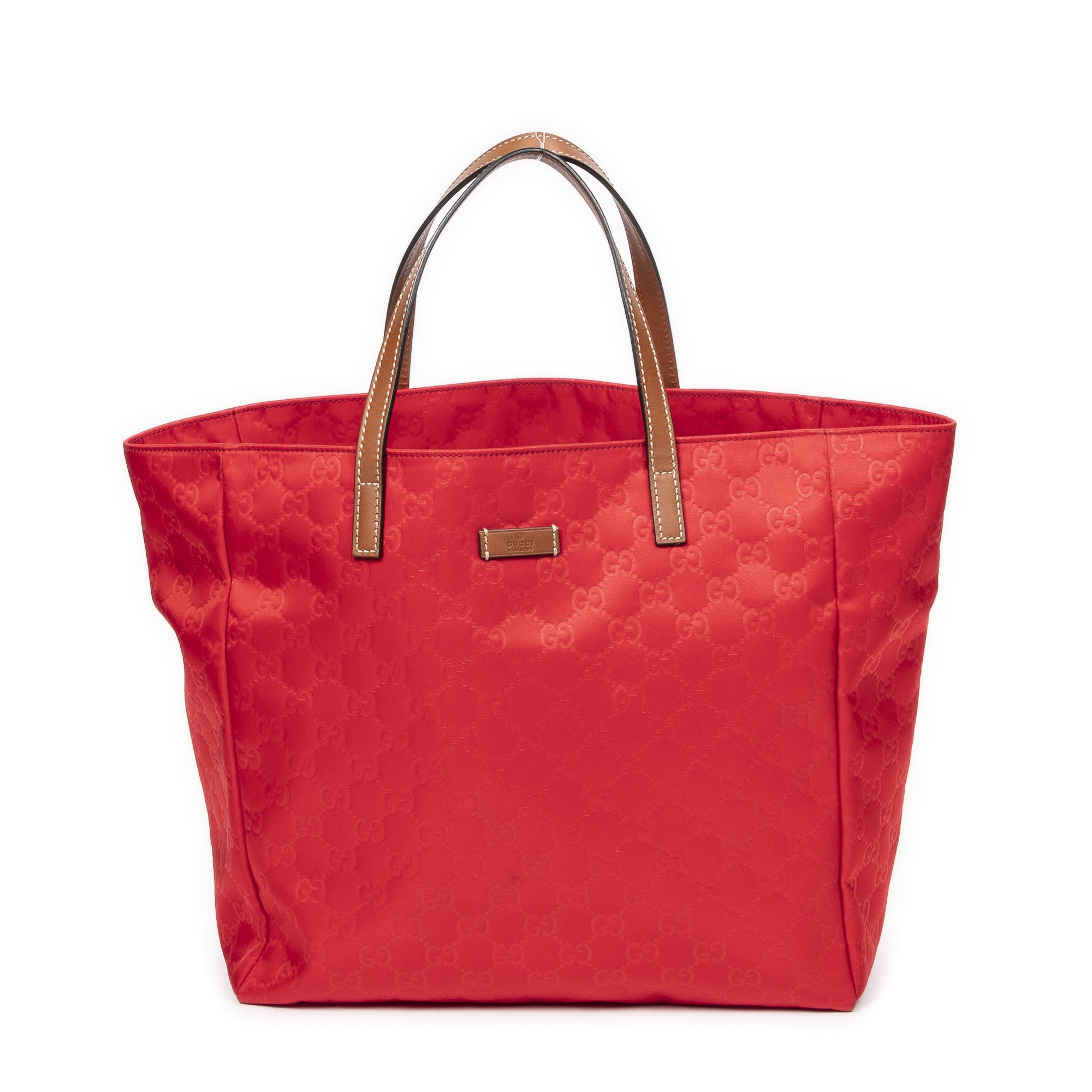 [中古] GUCCI グッチミディアムオープントート赤GGナイロンキャンバスA｜BrandCo Paris - Japan 43,200円