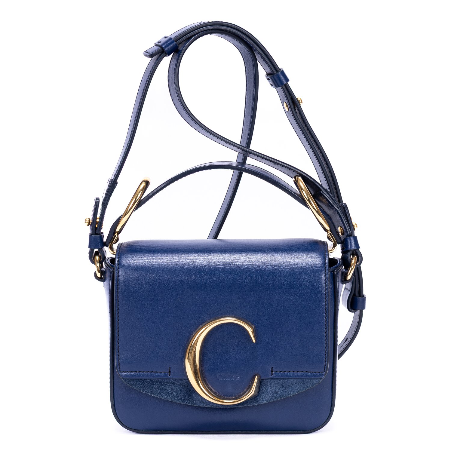 [中古] CHLOE クロエクロスボディバッグネイビーカーフスキンレザー、スエードレザーA｜BrandCo Paris - Japan