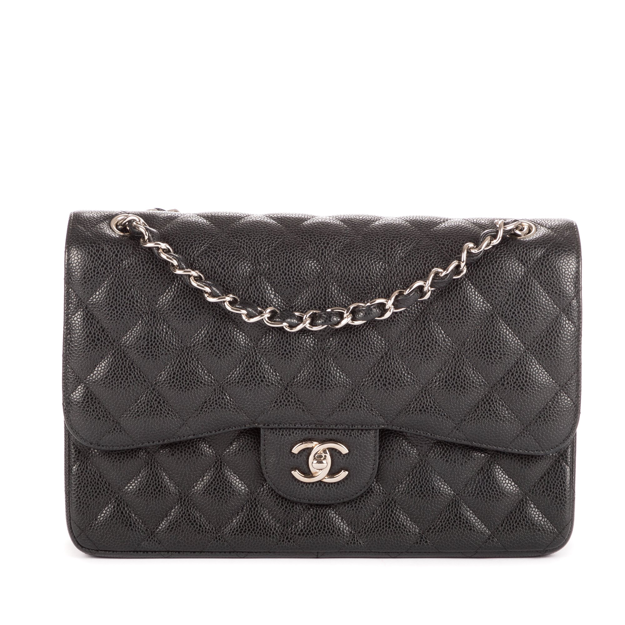 [中古] CHANEL シャネルマトラッセ Wフラップ黒マトラッセキャビアレザーA｜BrandCo Paris - Japan