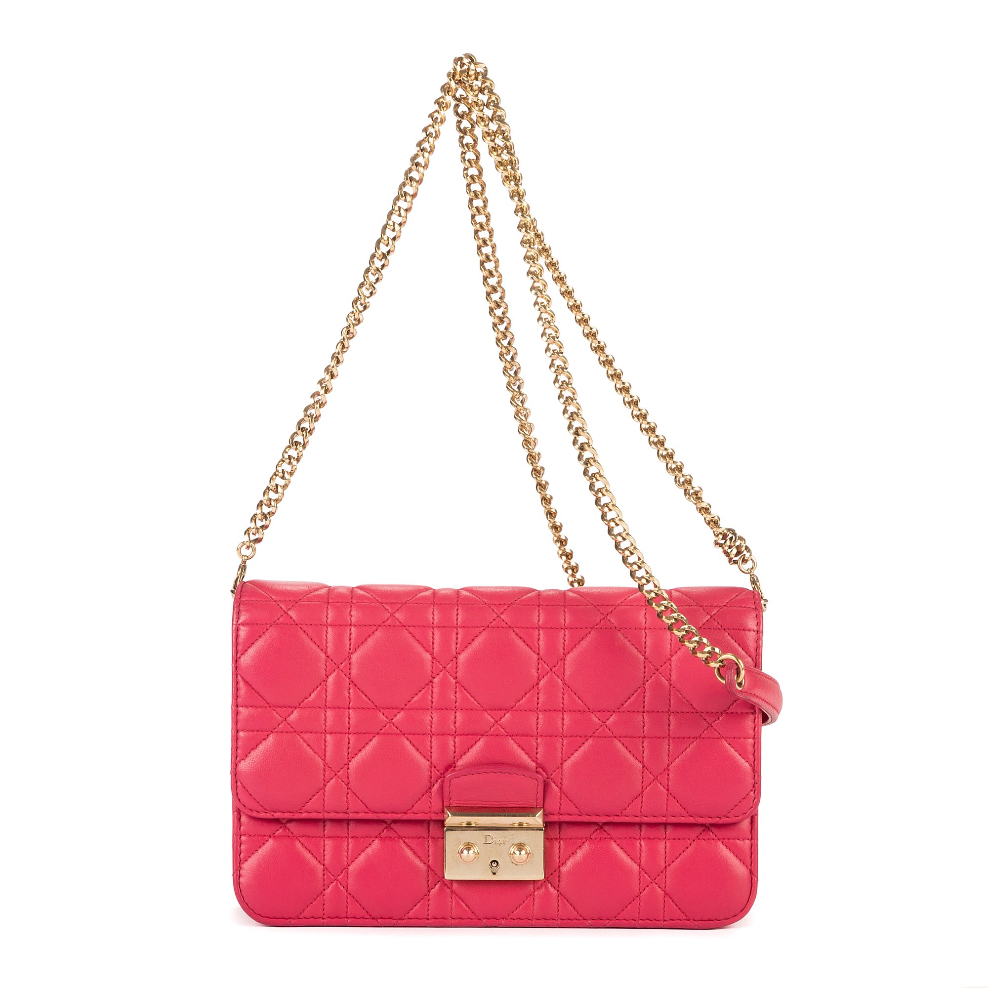 [中古] DIOR ディオールミス ディオール ウォレット・オン・チェーンピンクカナージュキルトA｜BrandCo Paris - Japan
