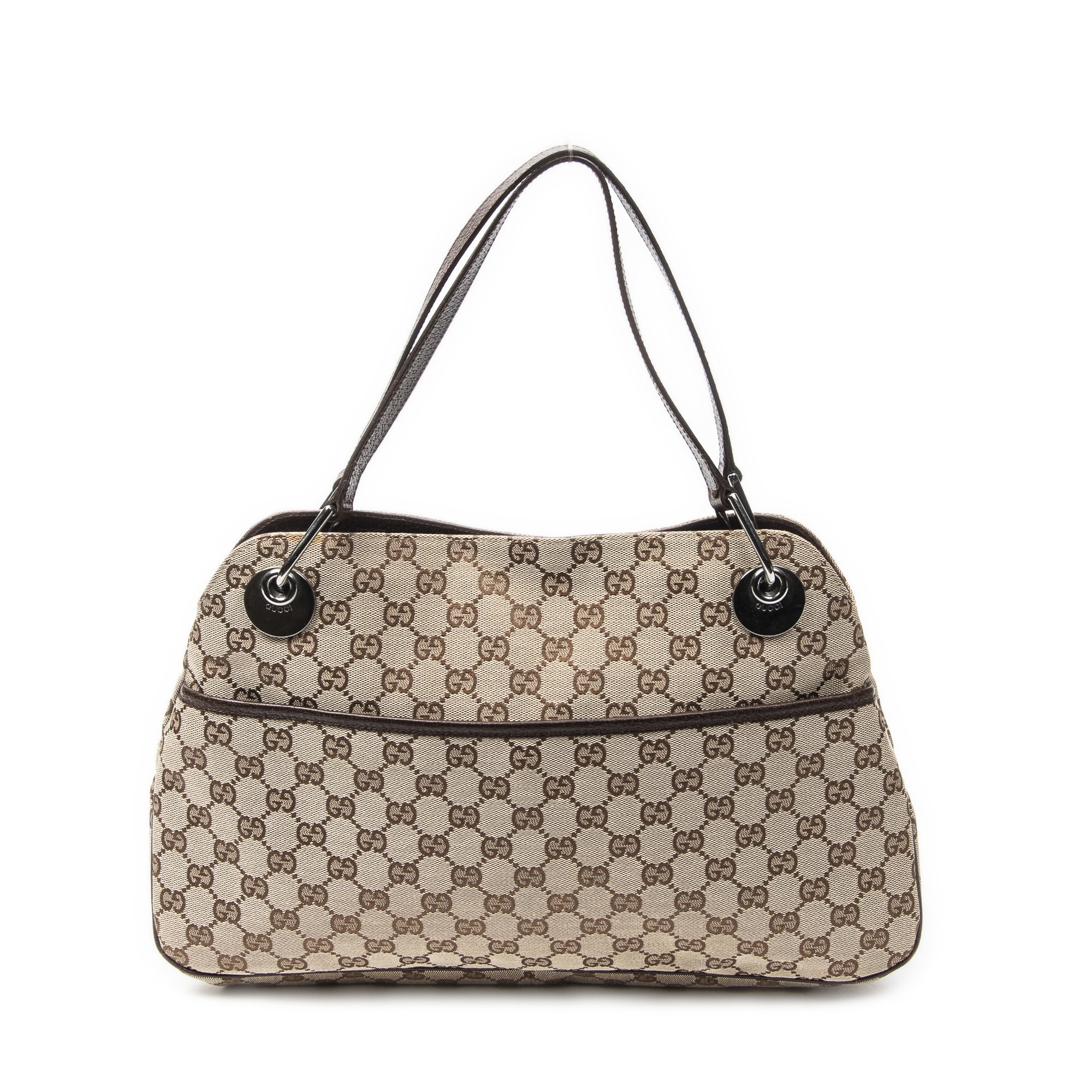 [中古] GUCCI グッチミディアム エクリプス トートベージュ/ブラウンGGキャンバスA｜BrandCo Paris - Japan