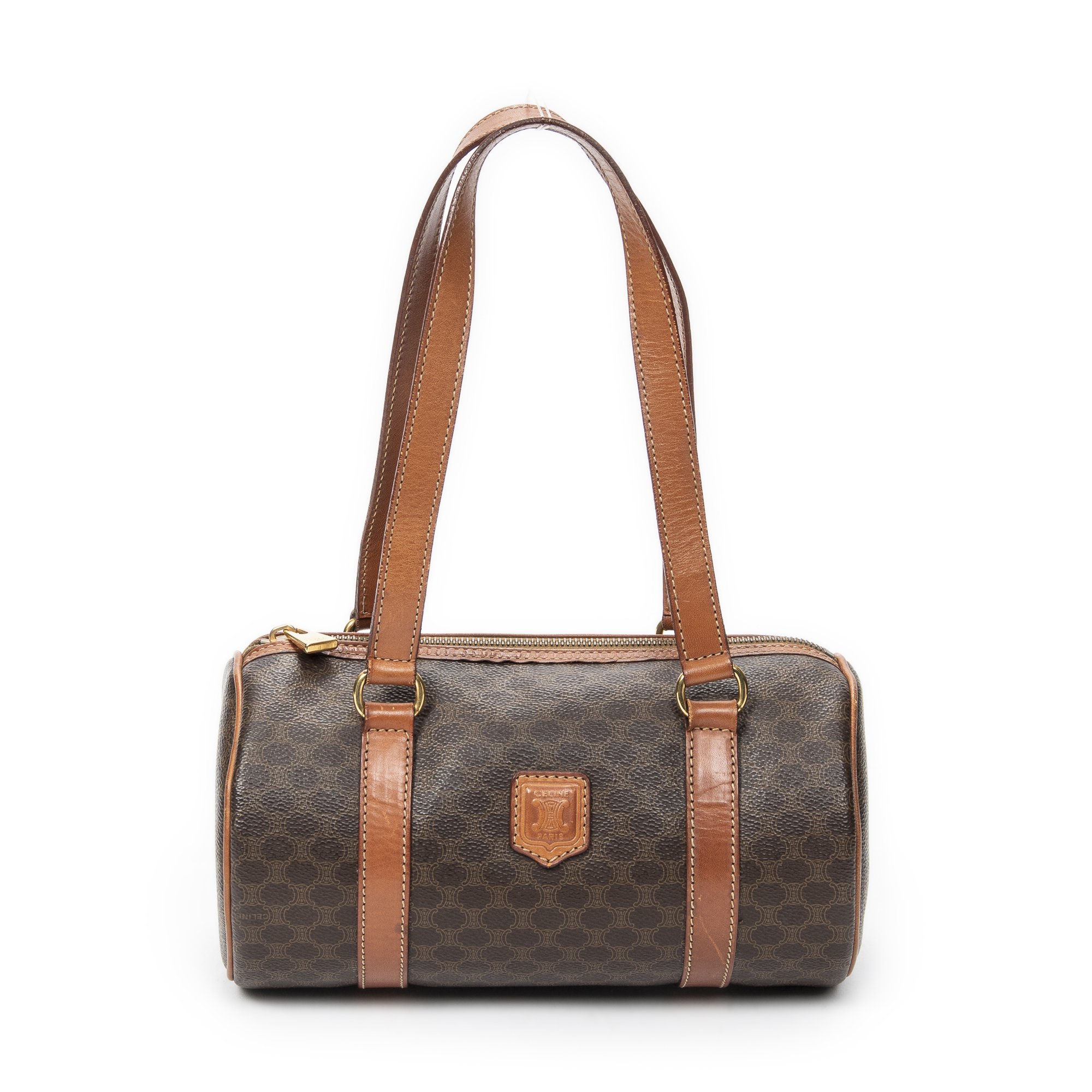 [中古] CELINE セリーヌヴィンテージ バレルバッグ茶色マカダムPVCキャンバスAB｜BrandCo Paris - Japan 41,860円