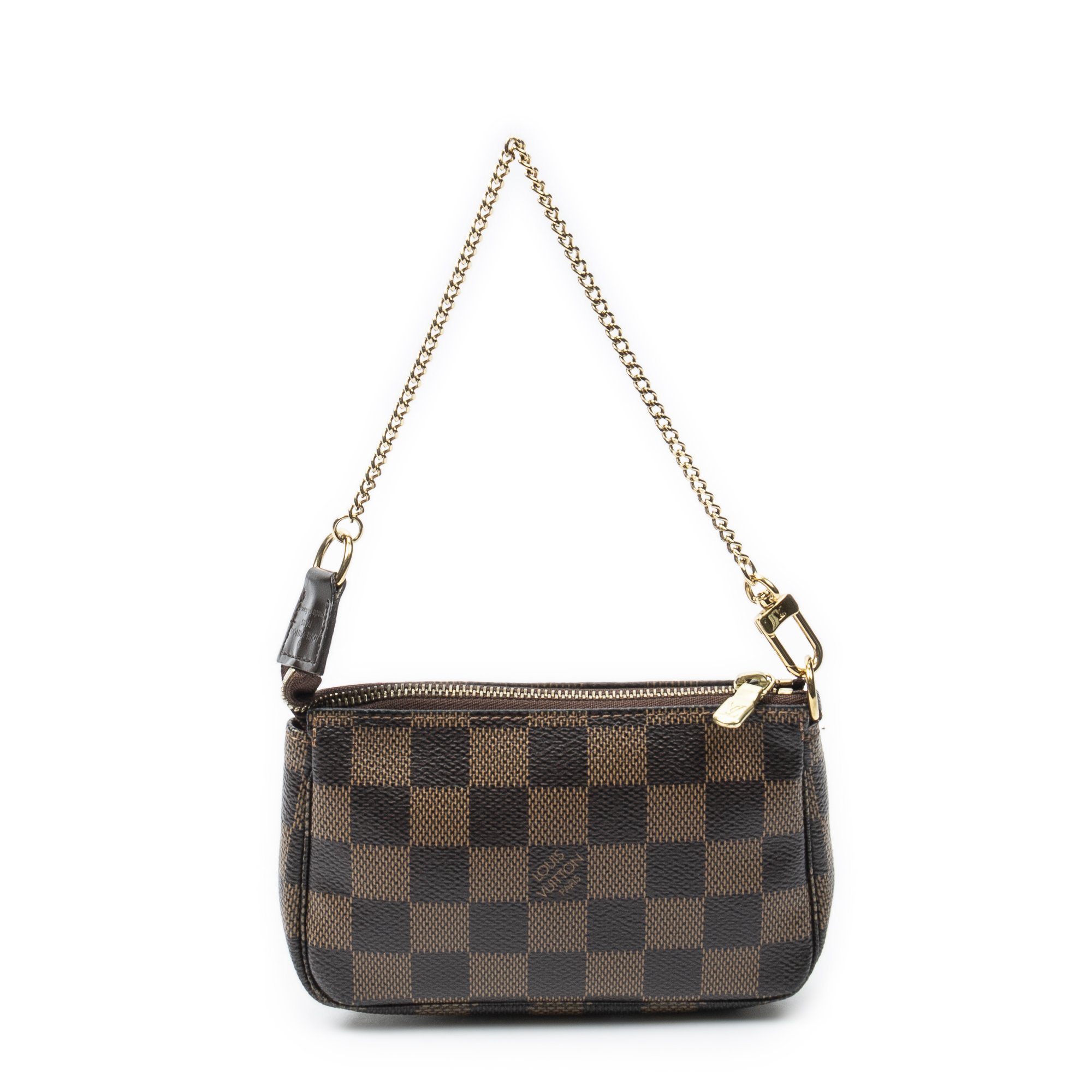 [中古] LOUIS VUITTON ルイヴィトンミニポシェットアクセサリー茶色ダミエ エベヌA｜BrandCo Paris - Japan