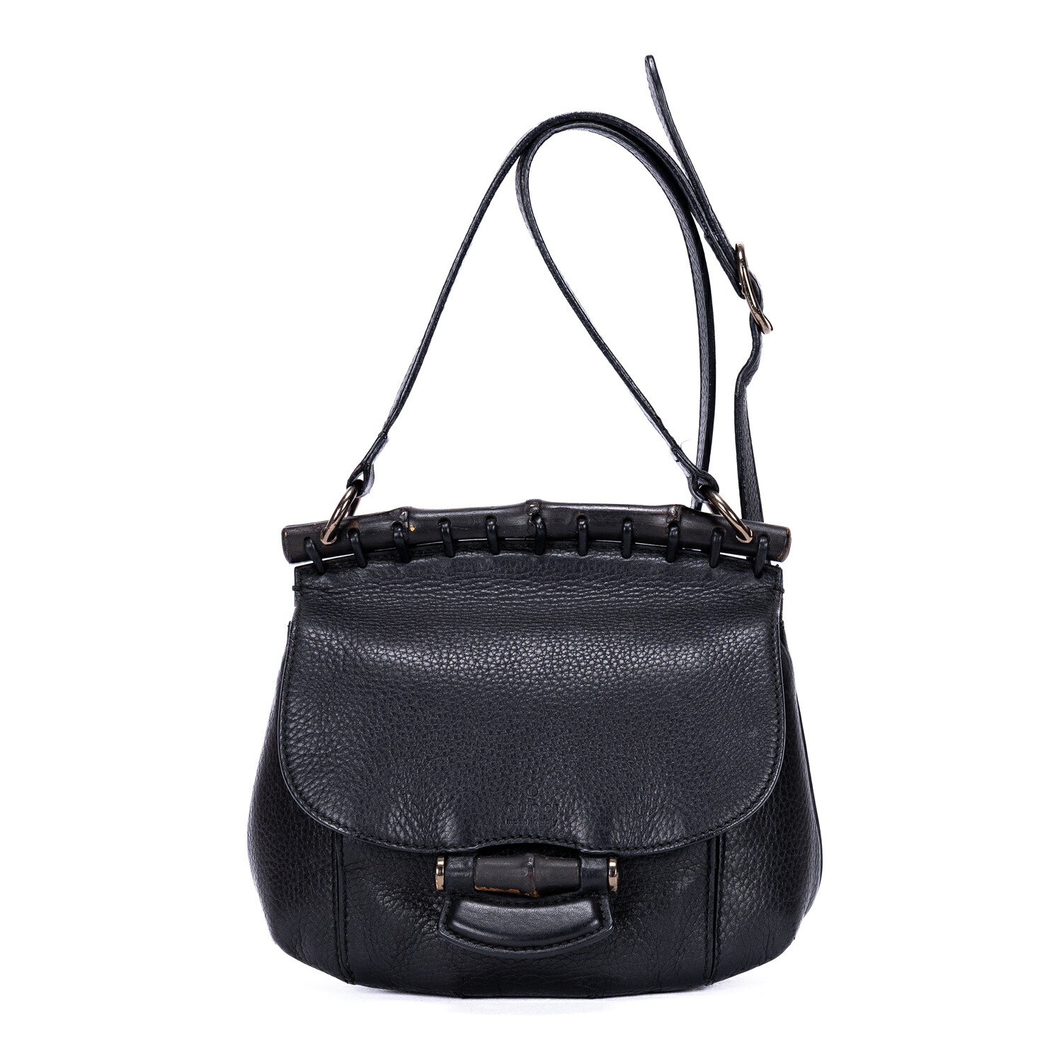 [中古] GUCCI グッチBamboo Nouveau Fringe Small Crossbody黒スパイクカーフスキンレザーAB｜BrandCo Paris - Japan