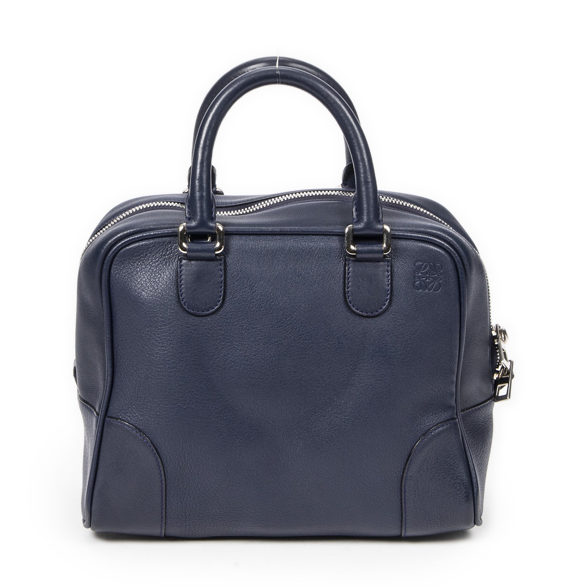 [中古] LOEWE ロエベミディアム アマゾナ 75ネイビーカーフスキンレザーA｜BrandCo Paris - Japan
