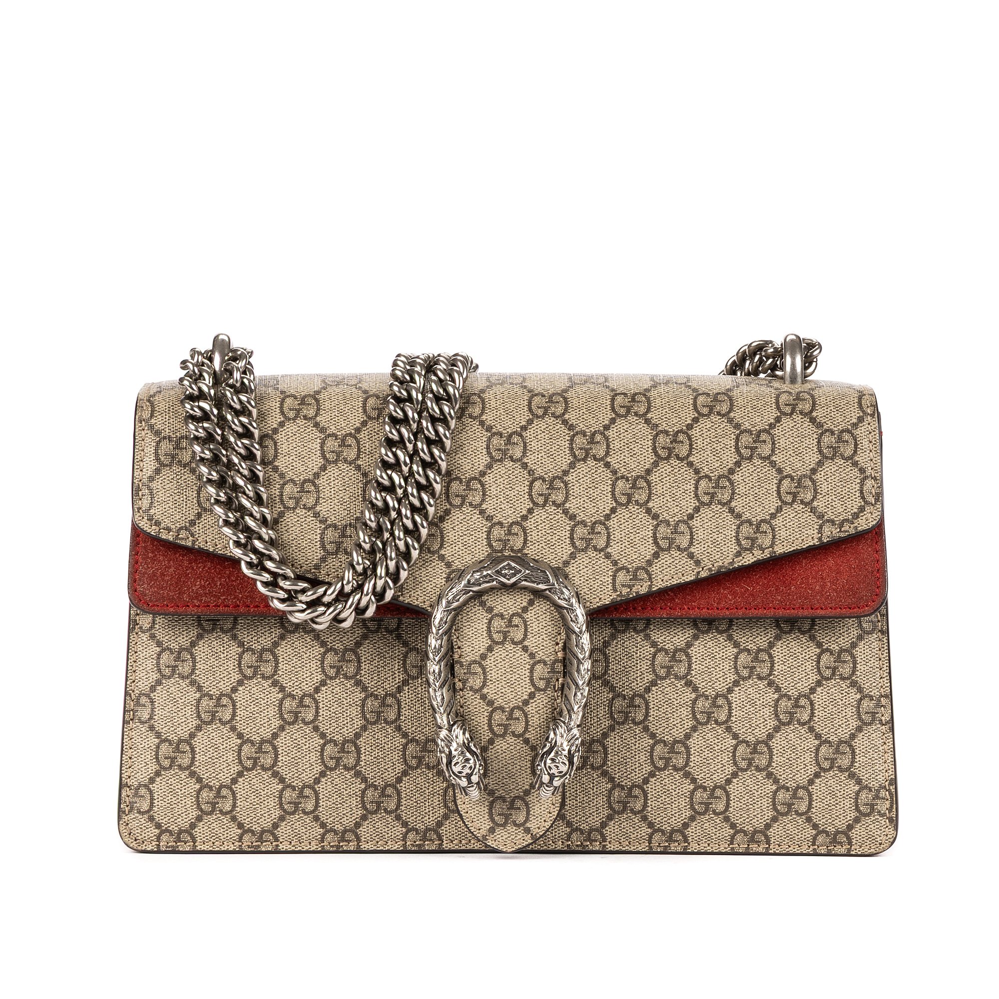 [中古] GUCCI グッチディオニュソスベージュ/レッドスプリームPVCキャンバス、スエードレザーA｜BrandCo Paris - Japan
