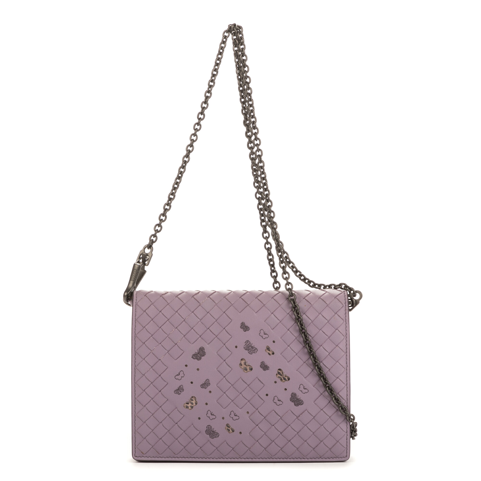 [中古] BOTTEGA VENETA ボッテガヴェネタ"限定版 アイヤーズ バタフライ WOC"ライラックイントレチャートレザーA｜BrandCo Paris - Japan