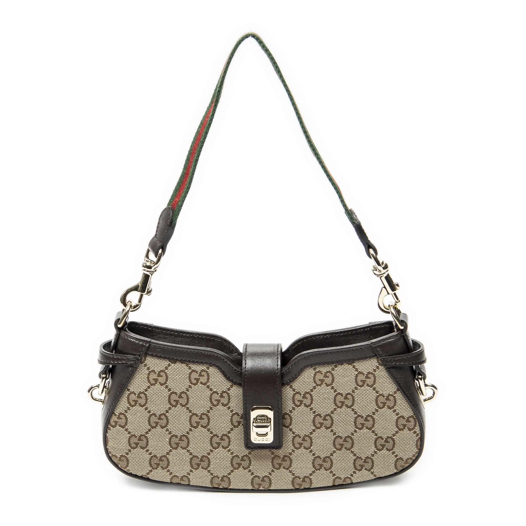 [中古] GUCCI グッチミニ ムーン サイド ウェブ ホーボーベージュGGキャンバスA｜BrandCo Paris - Japan