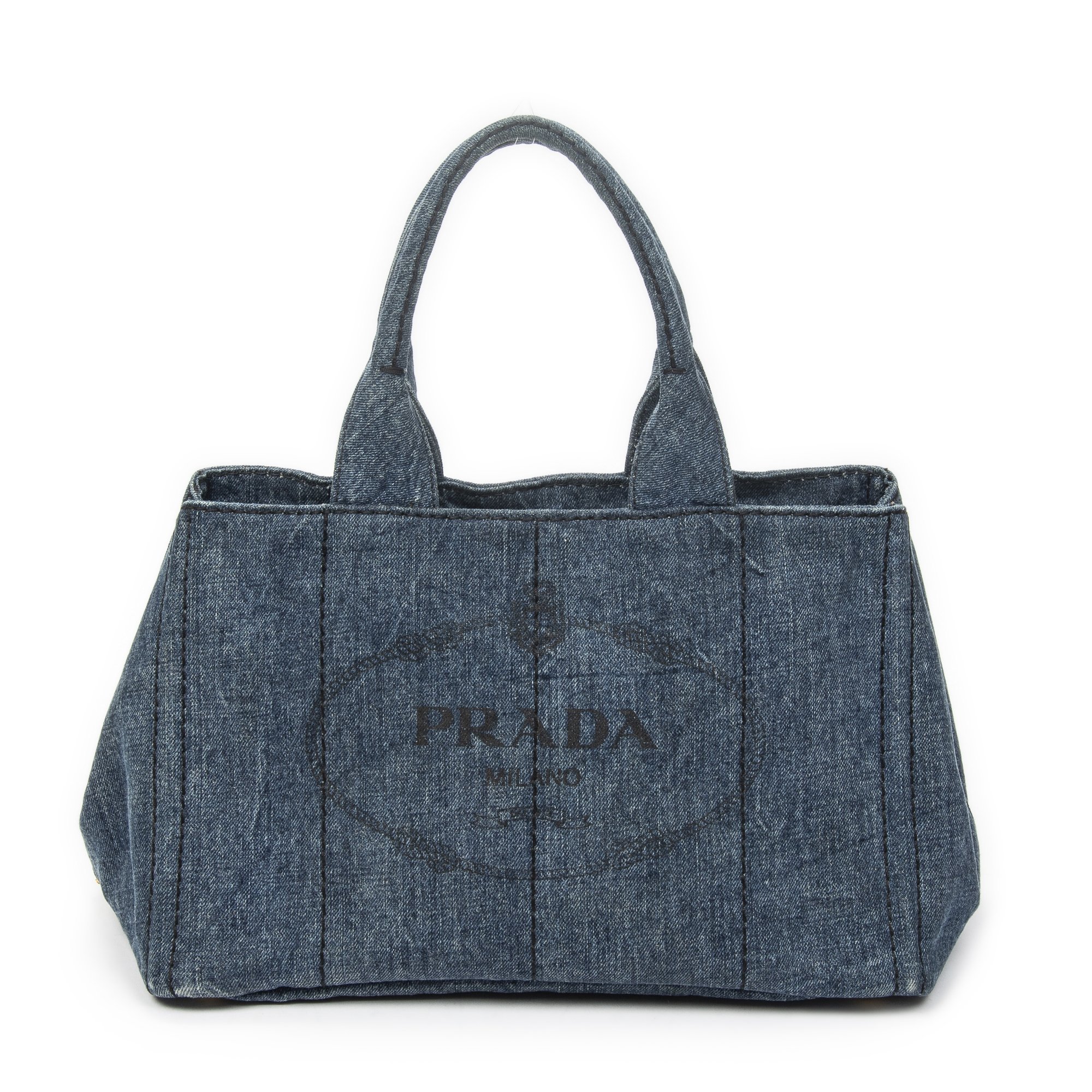 [中古] PRADA プラダミディアム カナパ トートブルーデニムカナパデニムキャンバスAB｜BrandCo Paris - Japan