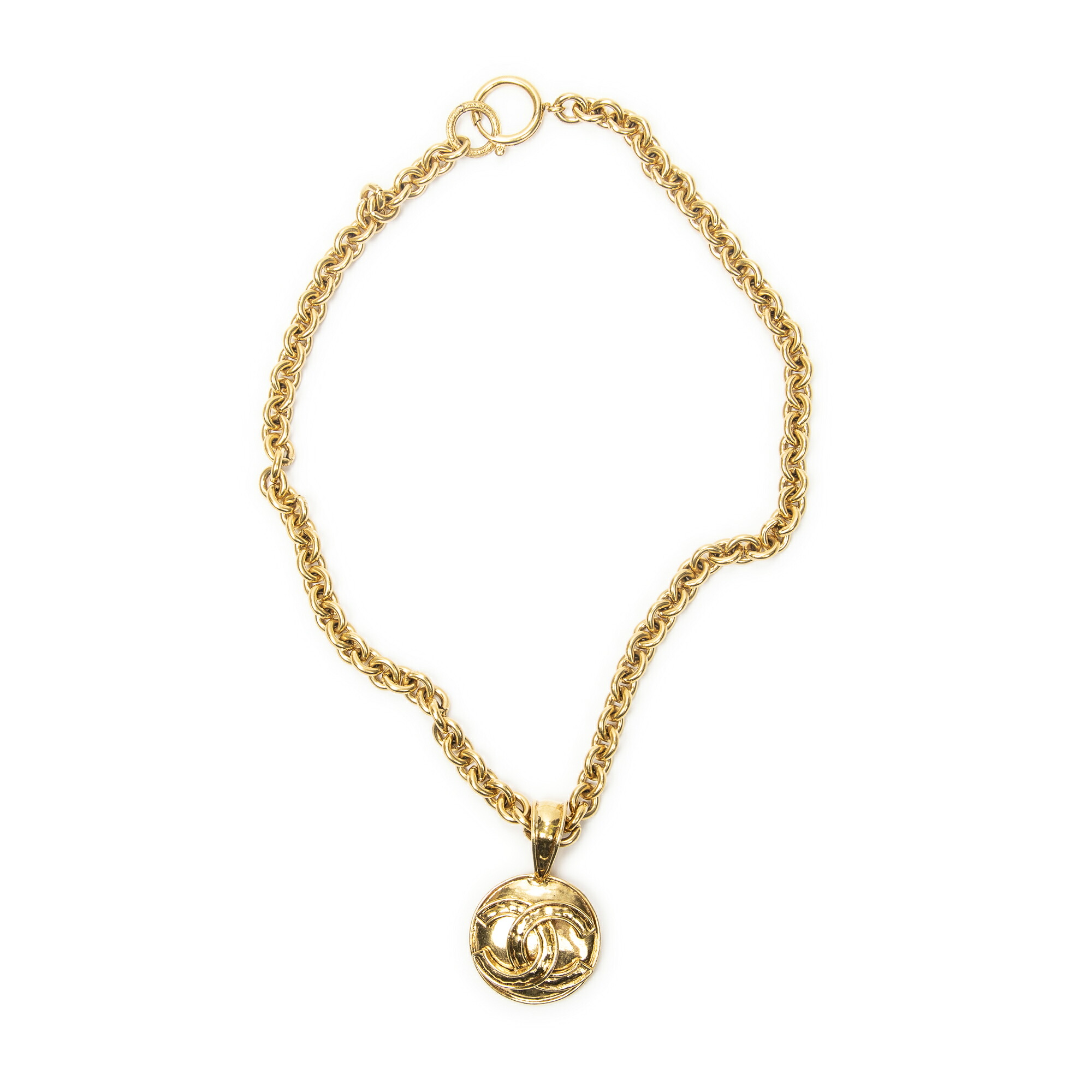 [中古] CHANEL シャネルCCラウンドペンダントネックレス金金メッキA｜BrandCo Paris - Japan
