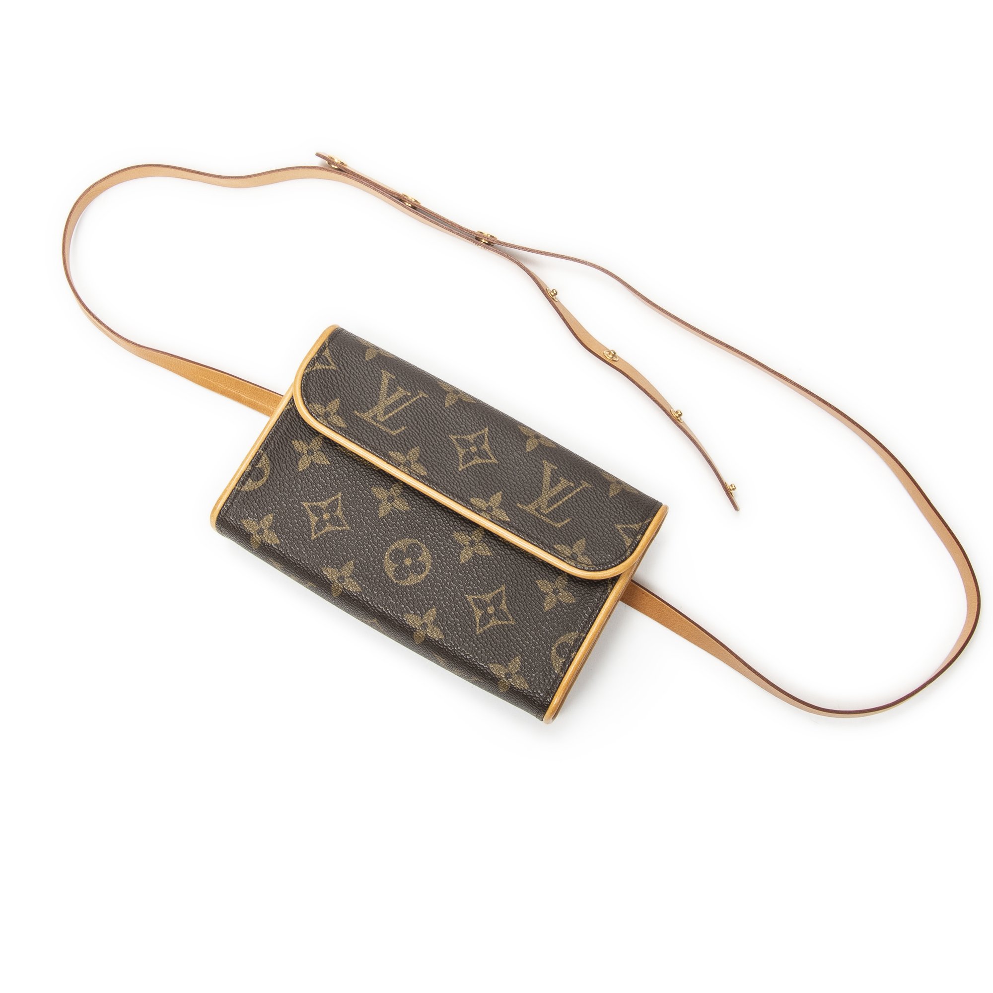 [中古] LOUIS VUITTON ルイヴィトンポシェット フロランティーヌ茶色モノグラムキャンバスA｜BrandCo Paris - Japan