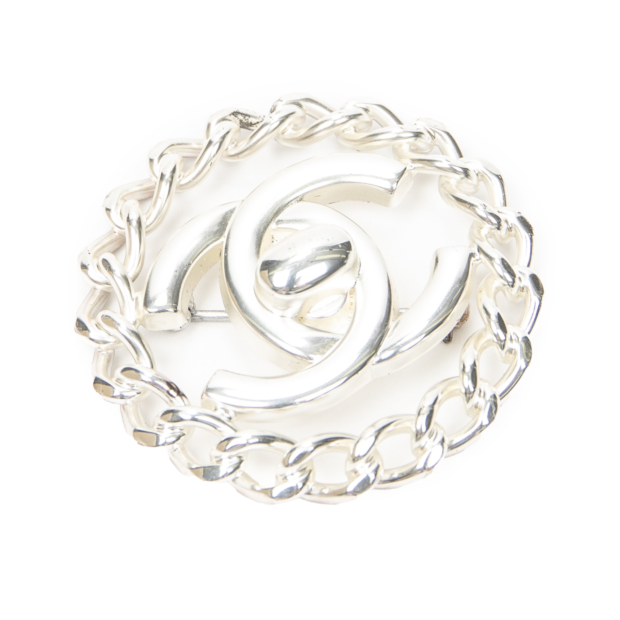 [中古] CHANEL シャネルCC Turnlock Motif Brooch銀シルバーメッキA｜BrandCo Paris - Japan