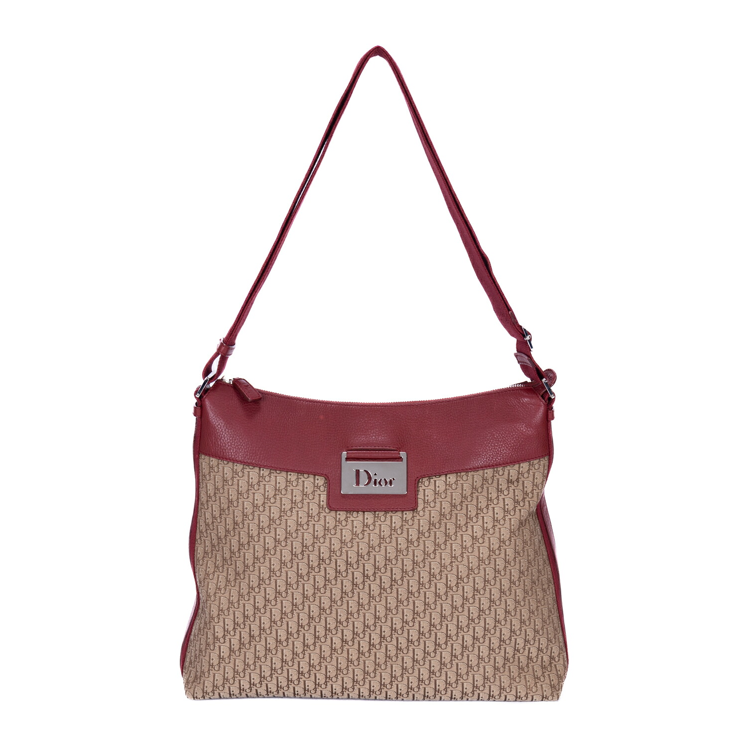 [中古] DIOR ディオールストリート シック フラップ メッセンジャーベージュ/バーガンディトロッター柄 キャンバスA｜BrandCo Paris - Japan