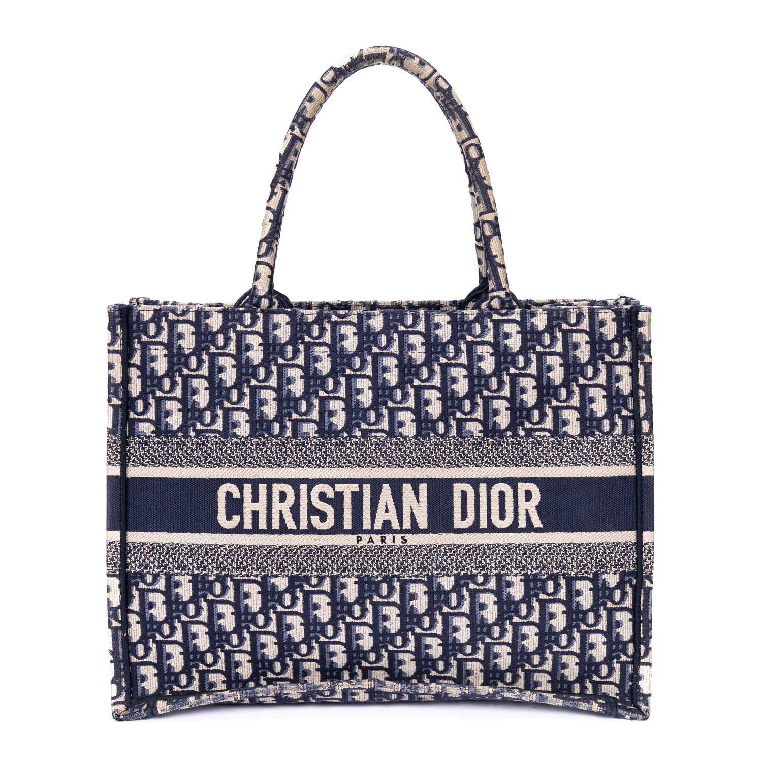 [中古] DIOR ディオールブックトートネイビー/ベージュOblique Diorissimo CanvasA｜BrandCo Paris - Japan