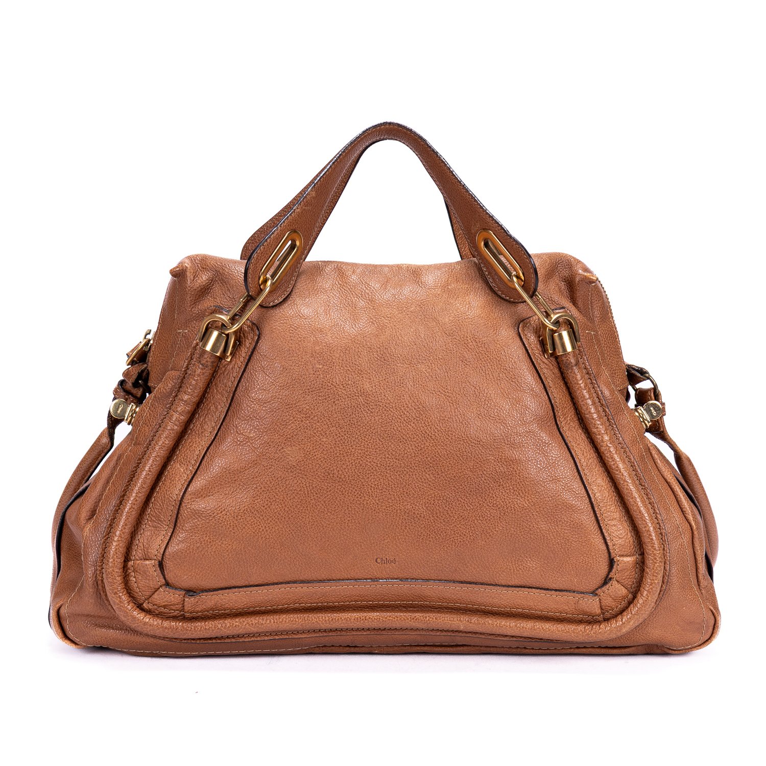 [中古] CHLOE クロエラージ パラティ茶色グレインカーフスキンレザーA｜BrandCo Paris - Japan