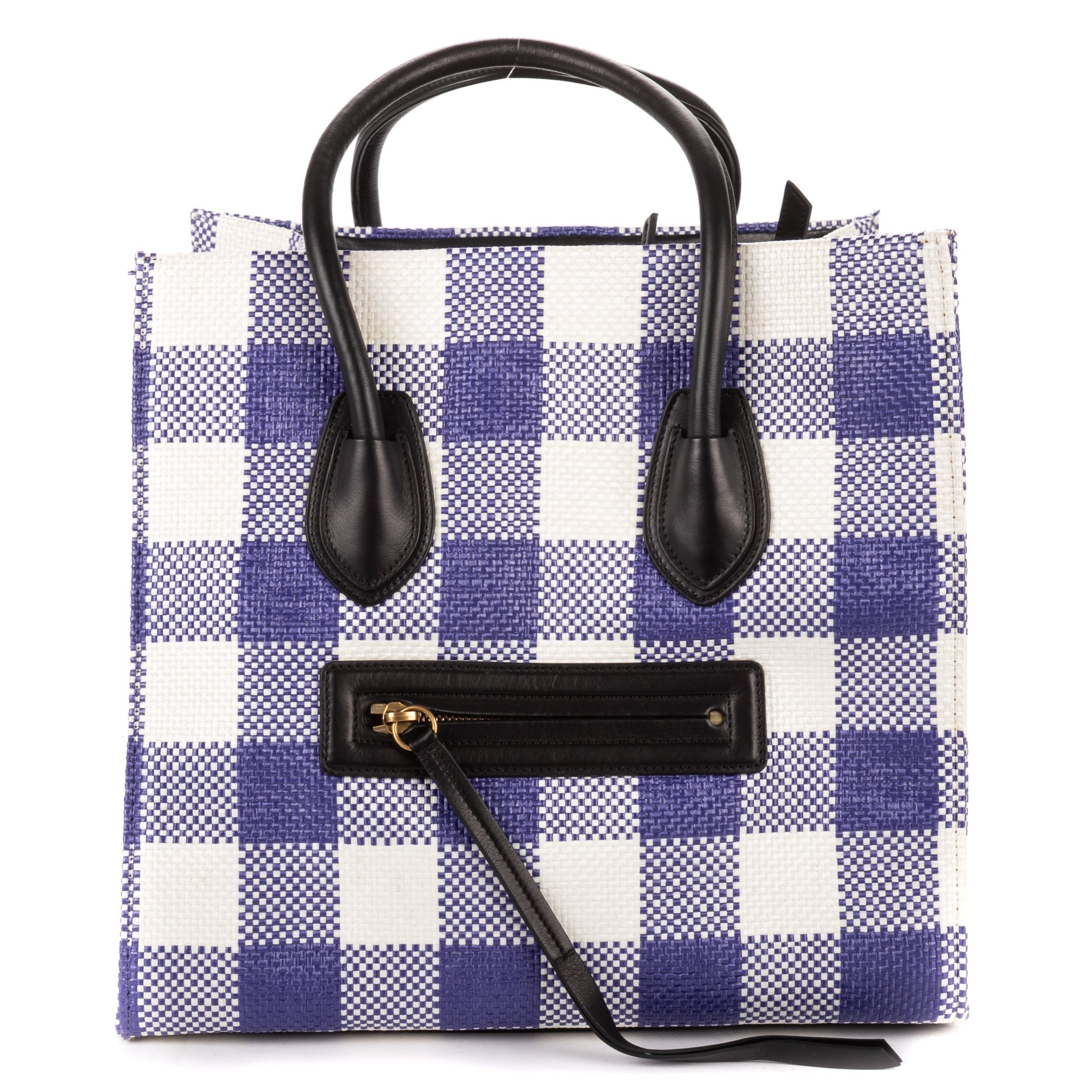 [中古] CELINE セリーヌラゲッジファントム白、青Woven Gingham Pattern CanvasA｜BrandCo Paris - Japan 97,240円