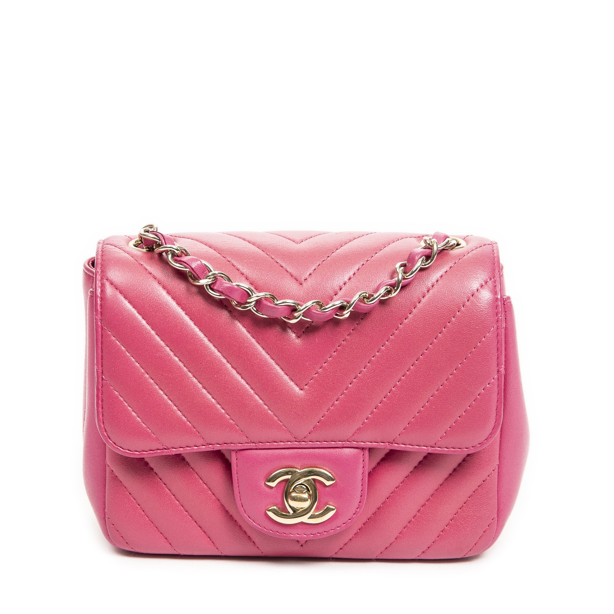 [中古] CHANEL シャネルスクエア クラシック シングル フラップフューシャマトラッセシェブロンレザーA｜BrandCo Paris - Japan