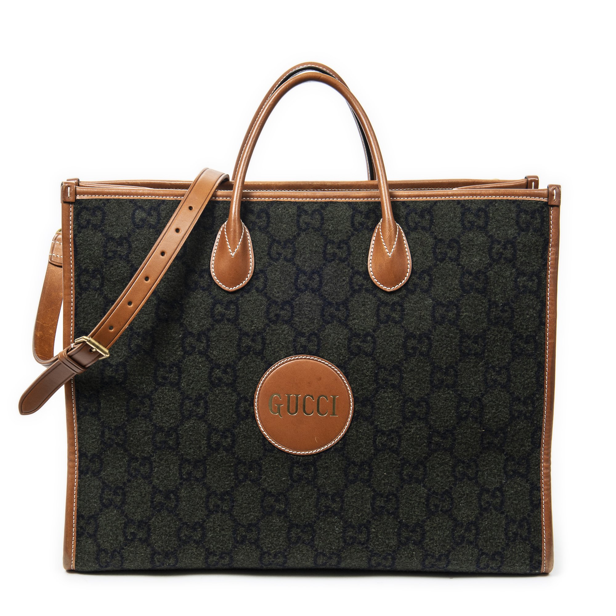 [中古] GUCCI グッチGG Script Toteブラック/ブラウンGGウールキャンバスA｜BrandCo Paris - Japan