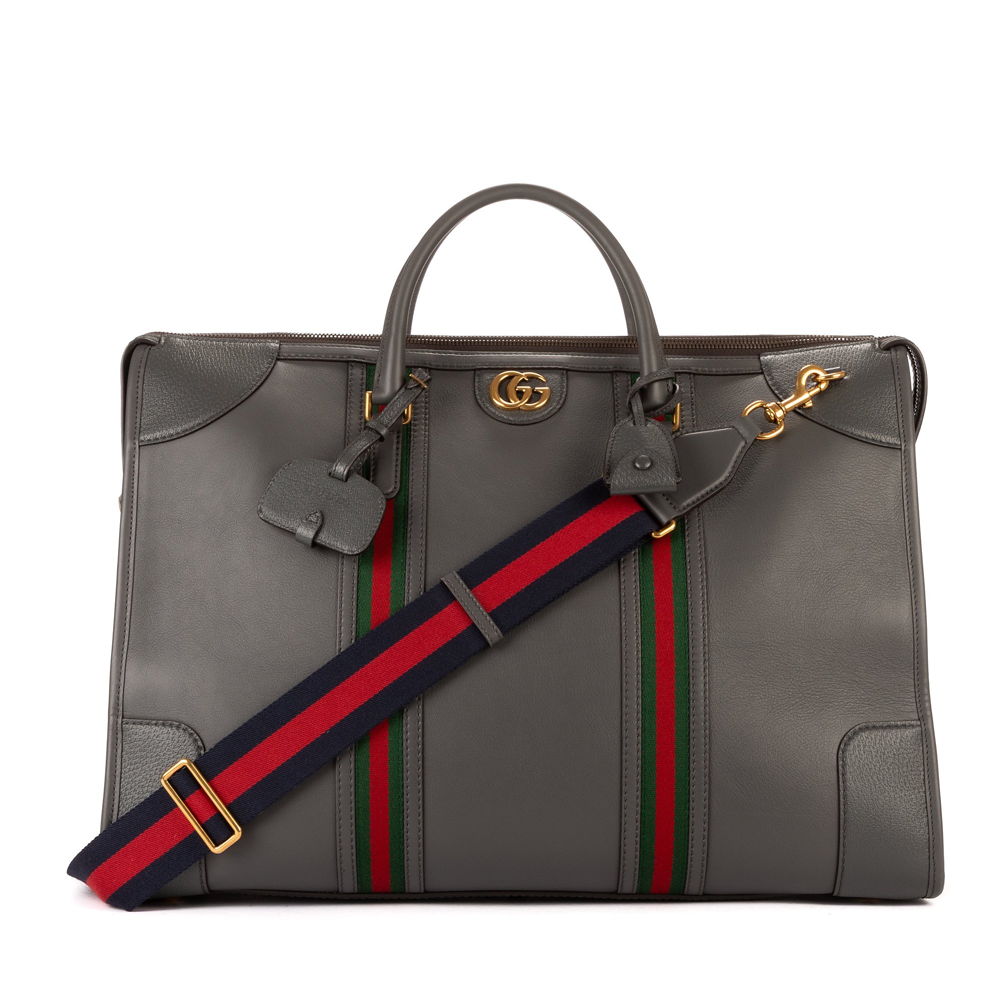 [中古] GUCCI グッチBauletto DuffleグレーペブルドレザーA｜BrandCo Paris - Japan