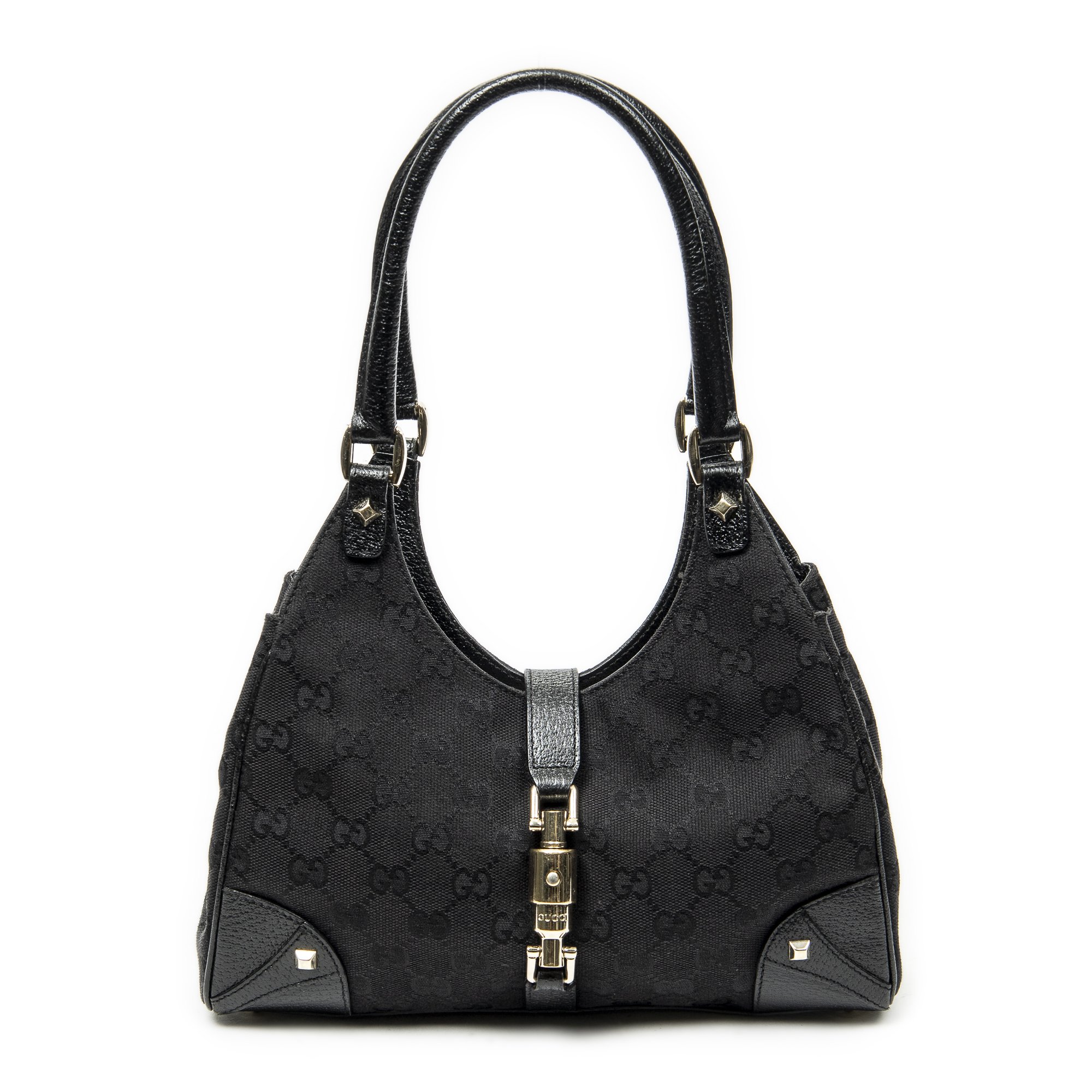 [中古] GUCCI グッチNailhead Jackie Bardot黒GGキャンバスA｜BrandCo Paris - Japan