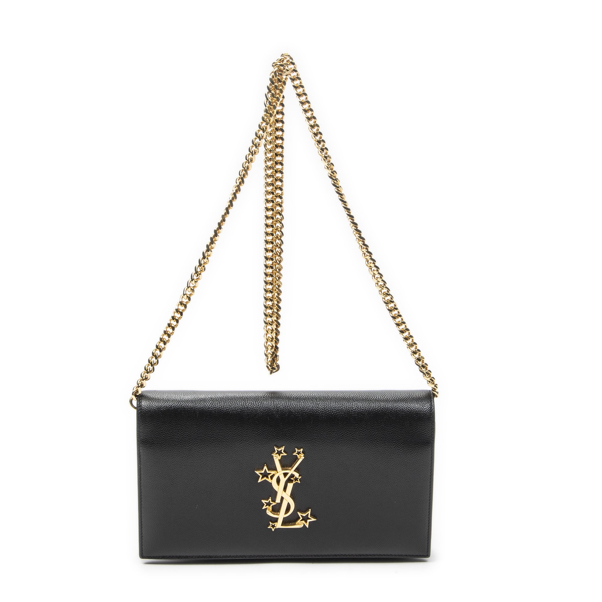 [中古] YVES SAINT LAURENT イヴサンローランStar Kate Chain黒グレイン ド プードル レザーA｜BrandCo Paris - Japan
