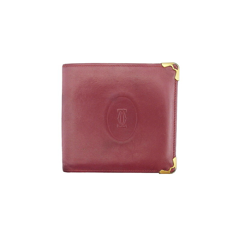 【新生活応援★29％OFFクーポン】カルティエ CARTIER 札入れ マストライン ボルドー ゴールド レディース 中古 ブランド ハイブランド ヴィンテージ 送料無料