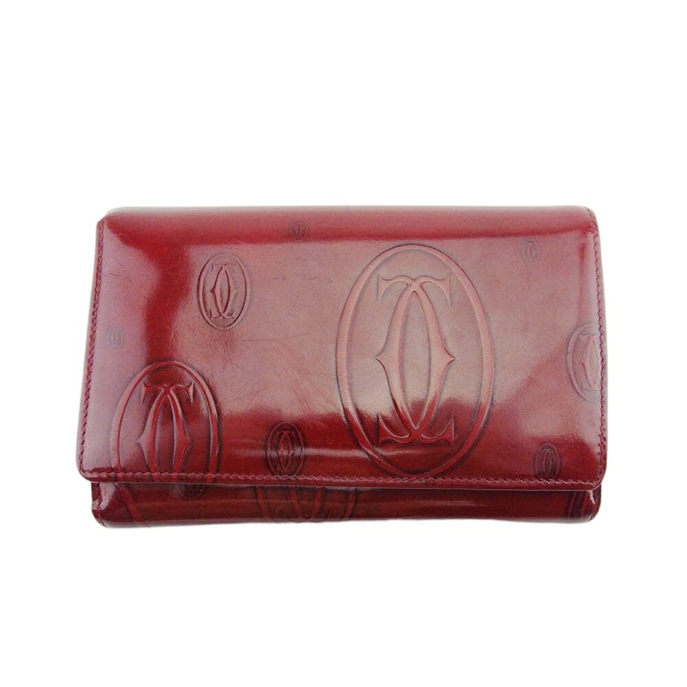 【雨季得SALE★21％OFFクーポン券】カルティエ 長紙入れ 心うれしい誕生日 ボルドーワイン レディース 中古 CARTIER ブランド名 ご機嫌ブランド名 ヴィンテージ 貨物輸送無料