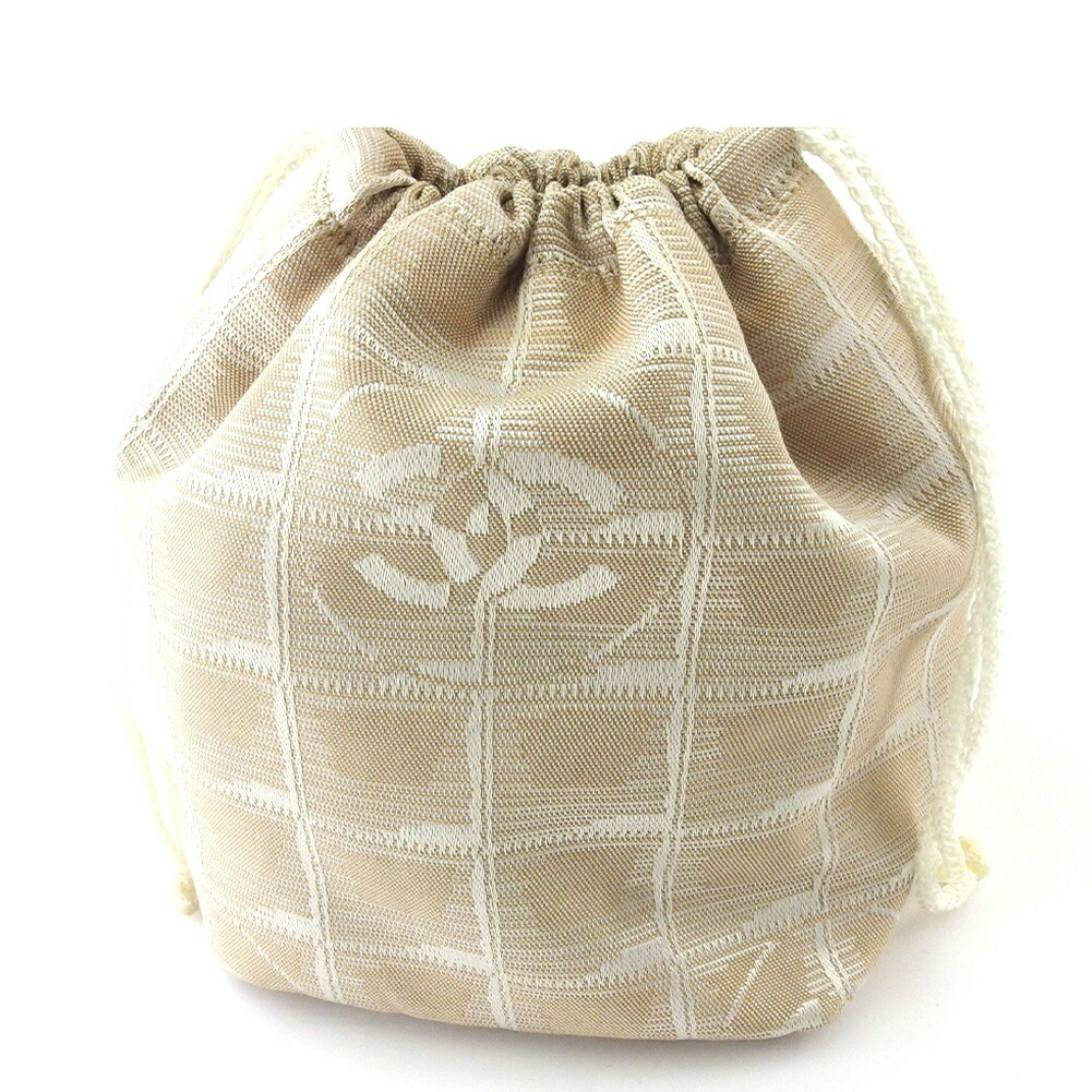 【百貨店SALE★最大限度50％OFF】シャネル CHANEL 合切袋 ニュートラベルライン ベージュ 中古 ブランド名 ご機嫌ブランド名 ヴィンテージ 貨物輸送無料