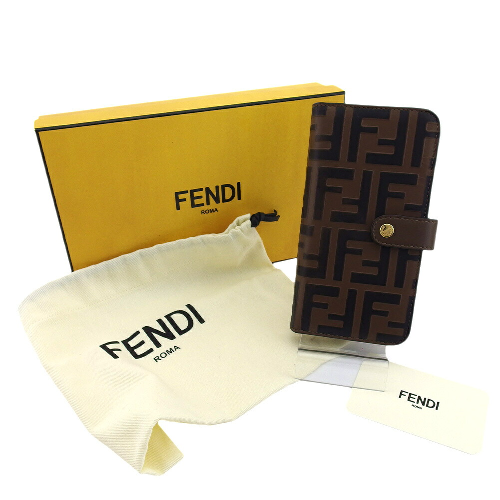 【雨季得SALE★21％OFF引き換え証】フェンディ FENDI iPhone入れもの ズッカ 万覚え帳型 赤銅色 黒いこと レディース 中古 ブランド名 御機嫌ブランド名 ヴィンテージ 貨物輸送無料