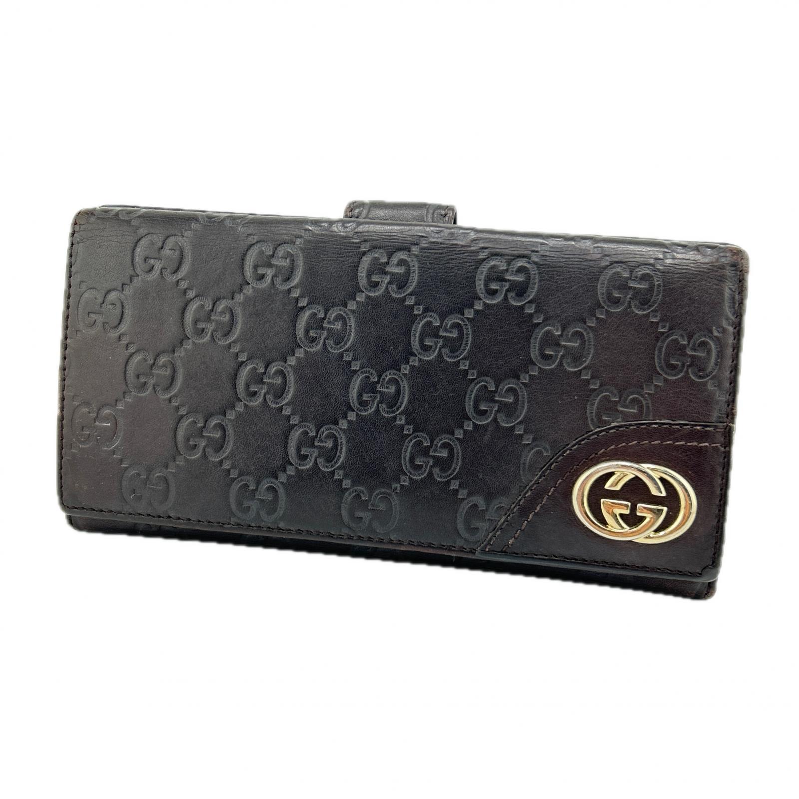 ✨レア・箱付き美品✨グッチ　シマレザー長財布　ゴールド金具　ブラック 11661234.jpg