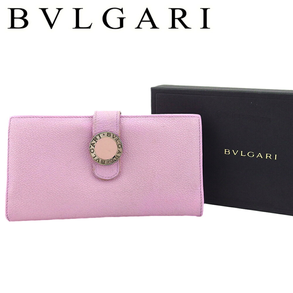 【雨季得SALE★21％OFF引き換え証】【中古】 ブル小峡谷 長札入れ チャック付き添い人 札入れ レディース サークルロゴプレート コローレ サクラ色 なめし革×しろがね色金具 BVLGARI T23597 ブランド名 御機嫌ブランド名 ヴィンテージ 貨物輸送無料