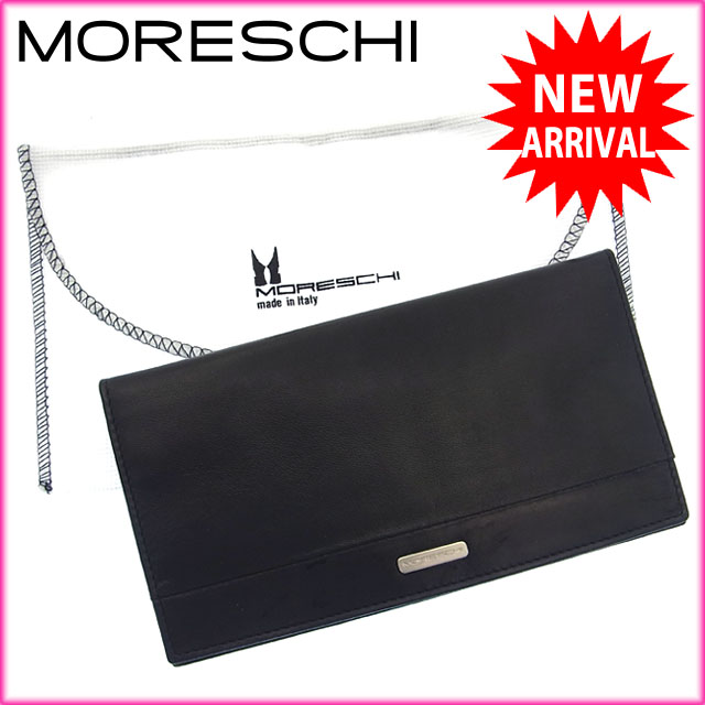 【新生活応援★29％OFFクーポン】モレスキー 長札入れ ブランド長札入れ 長札入れ 二つ折り アウトレット 夏 アイテム ブラック×シルバー ロゴプレート 送料無料 t13719 【中古】 ブランド ハイブランド ヴィンテージ 送料無料