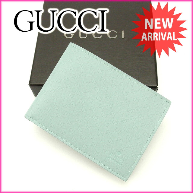 【新生活応援★29％OFFクーポン】グッチ GUCCI 二つ折り札入れ レディース ブルー 【グッチ】 T16312 【中古】 ブランド ハイブランド ヴィンテージ 送料無料