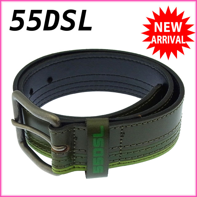 【お買い物マラソン★30％OFFクーポン】55DSL ベルト ブランドベルト ベルト ファッションアイテム グリーン系 ♯75 30 ロゴ t12059 【中古】 ブランド ハイブランド ヴィンテージ 送料無料｜ブランドデポ TOKYO