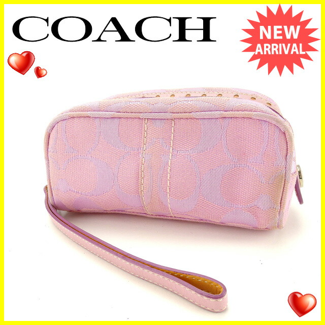ポーチ Coach コーチ 化粧ポーチ ブランド財布 長財布 レディース キャンバス レザー トートバッグ シグネチャー ピンク パープル シルバー 対応 良品 Y4817 ブランドデポ Tokyo ポイント10倍 ブランド バック 財布 プレゼント ギフト 小物入れ バッグ