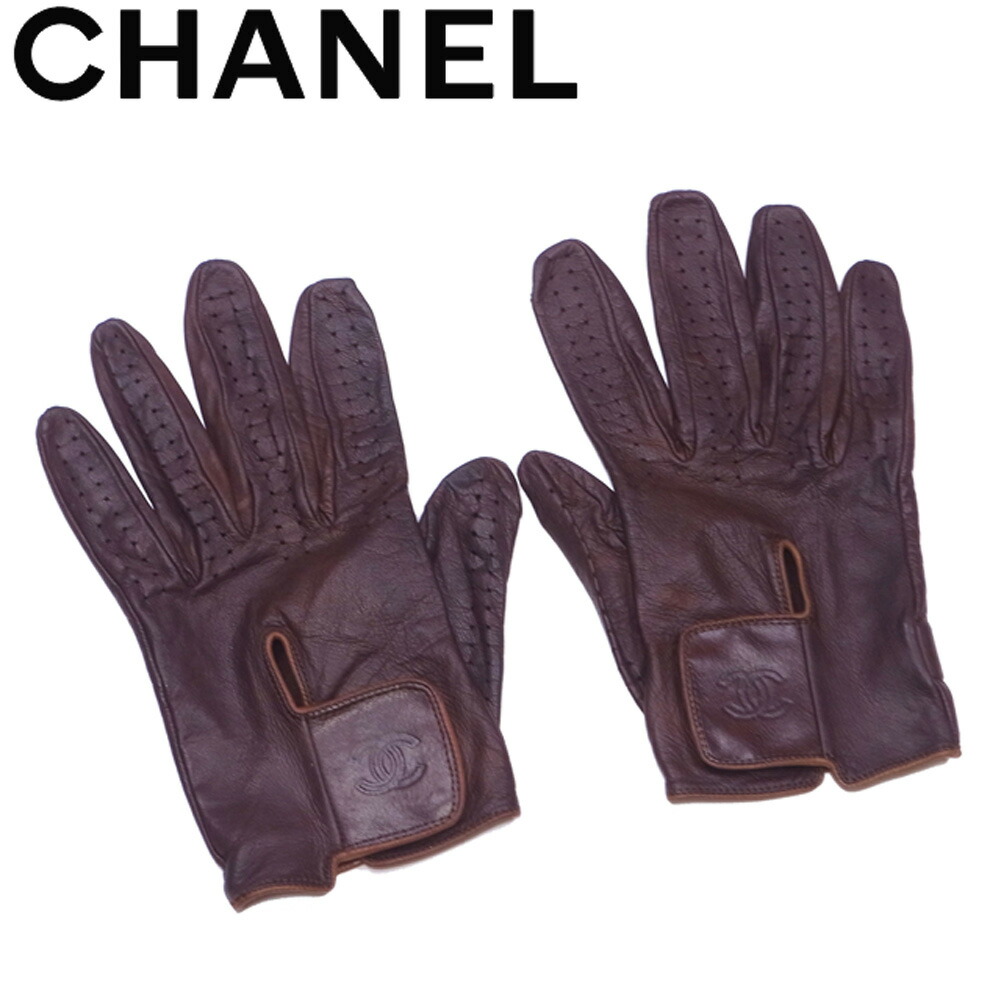 楽天市場】【中古】CHANEL シャネル 手袋 レザー グローブ ブラック 黒